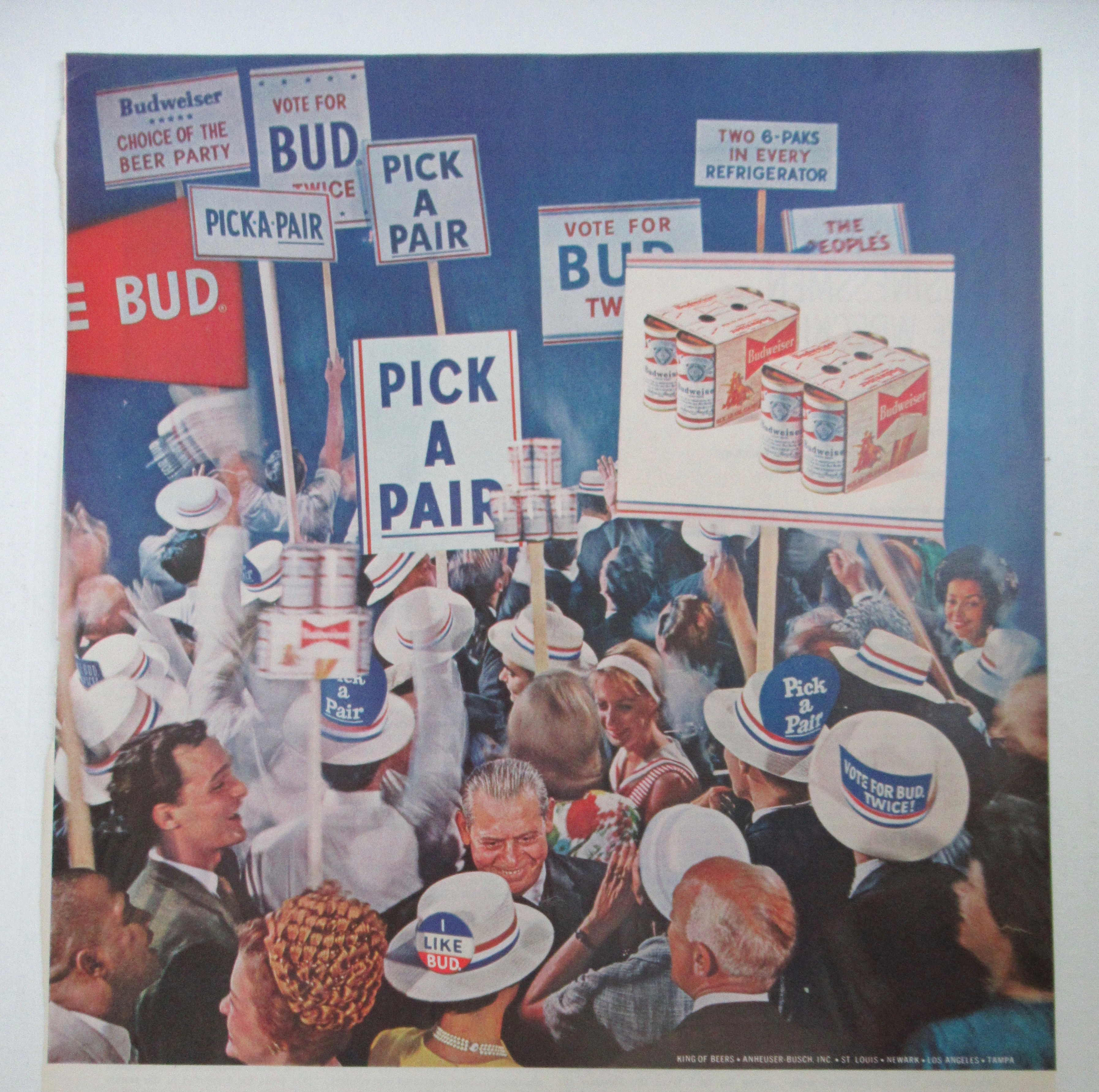 1964 Budweiser Beer with Pick A Pair Time