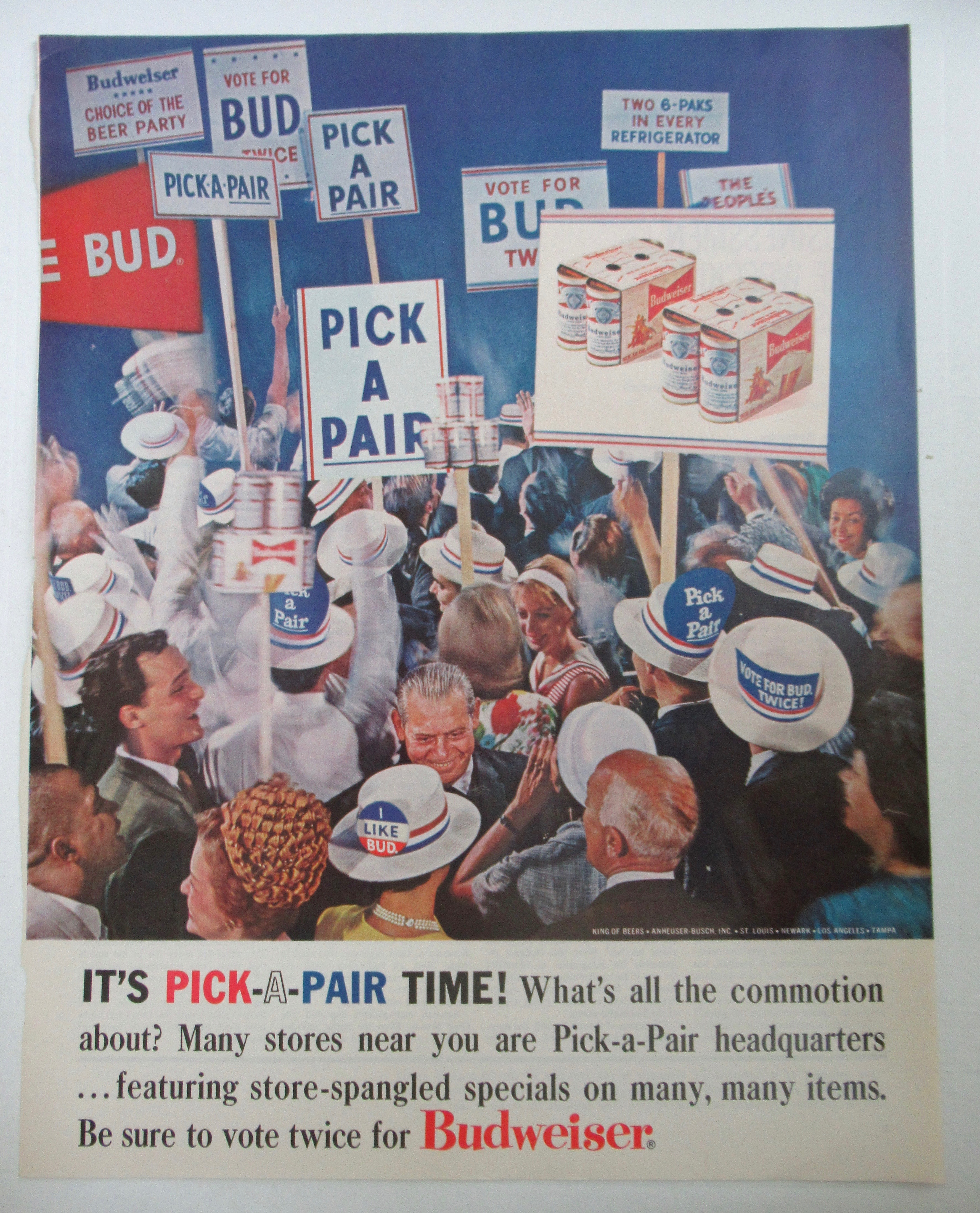 1964 Budweiser Beer with Pick A Pair Time