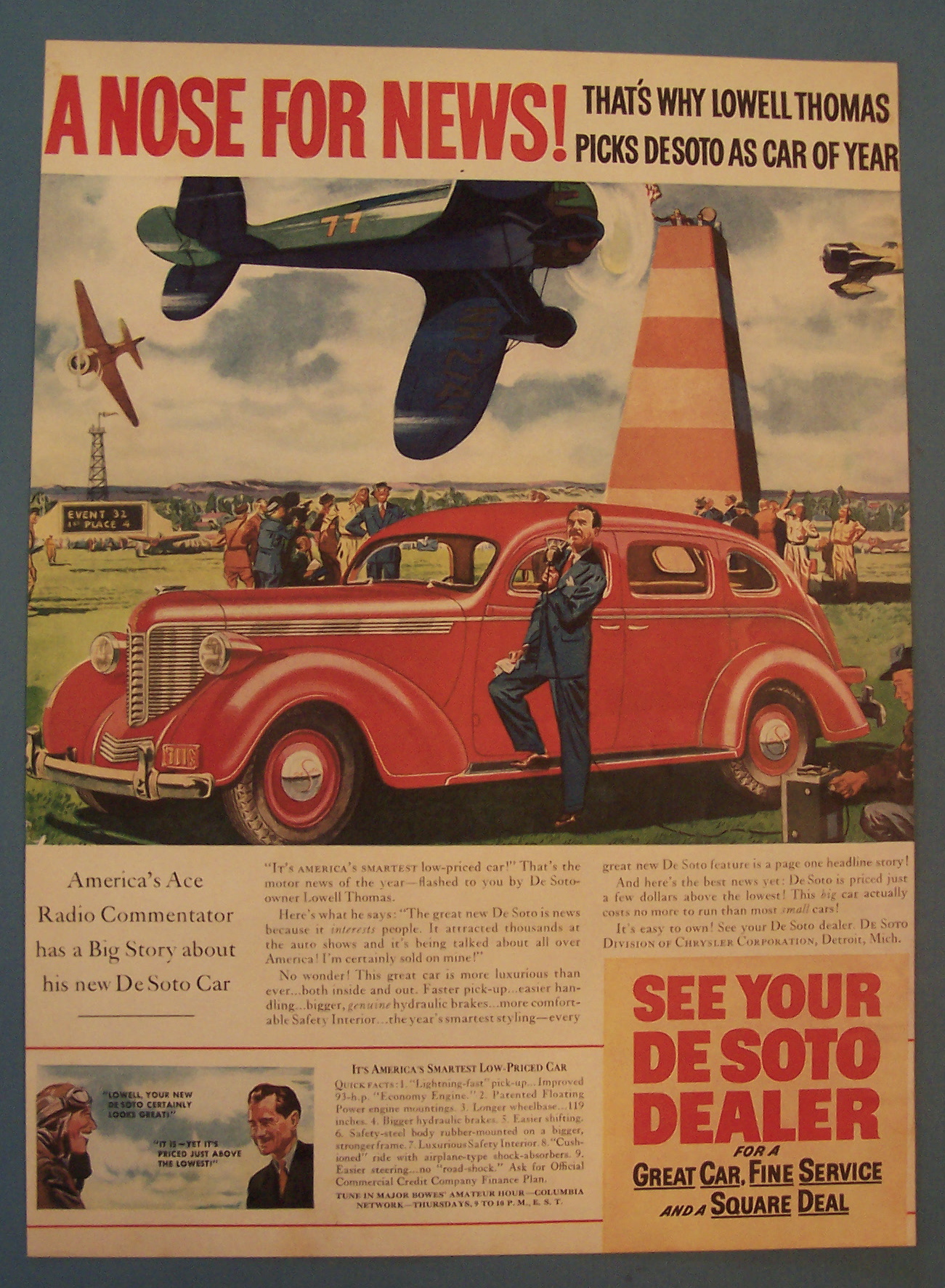 Vintage Ad: 1937 DeSoto with Lowell Thomas