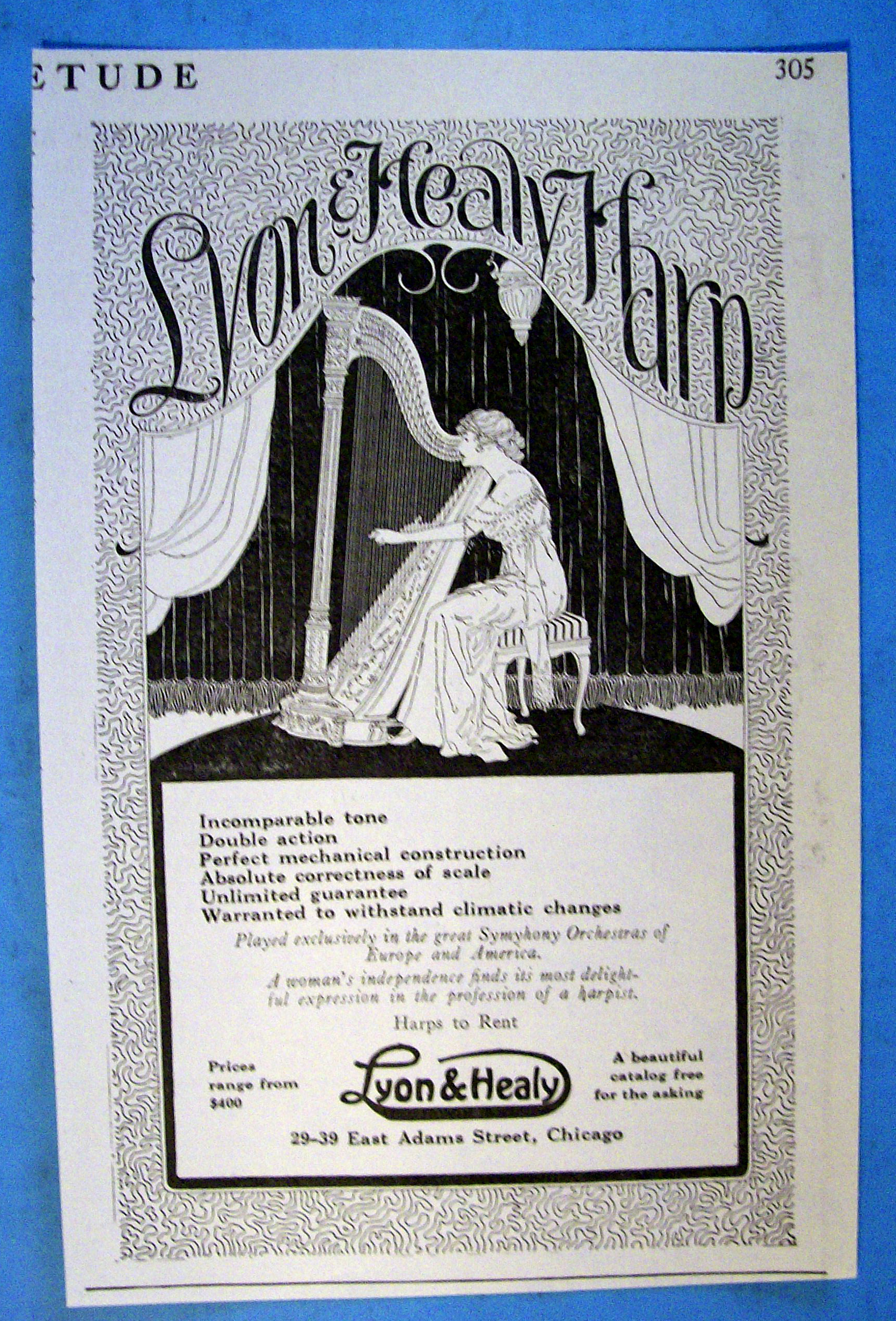 Vintage Ad: 1916 Lyon & Healy Harp