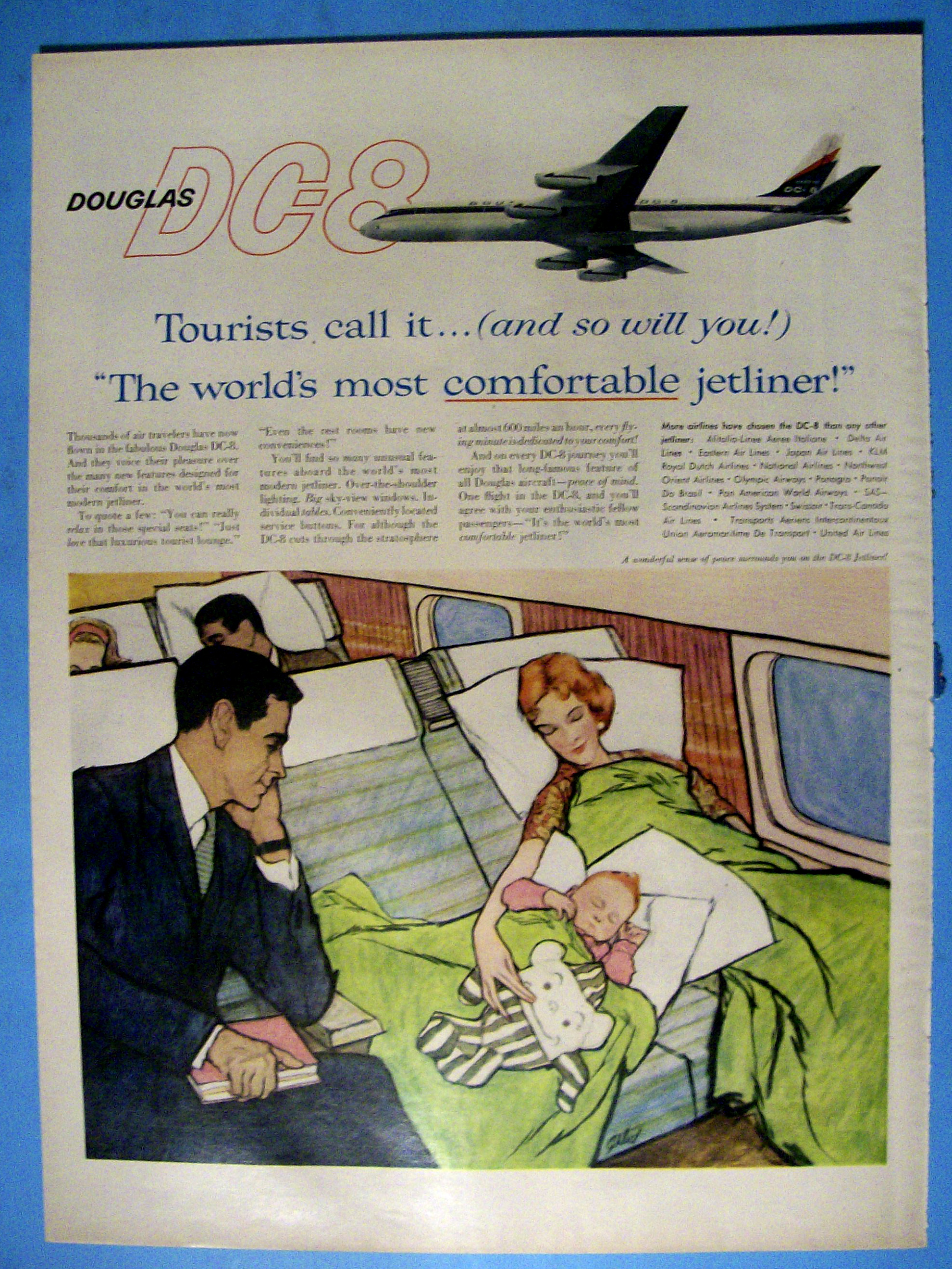 1959 Douglas DC-8 with a Woman & Child