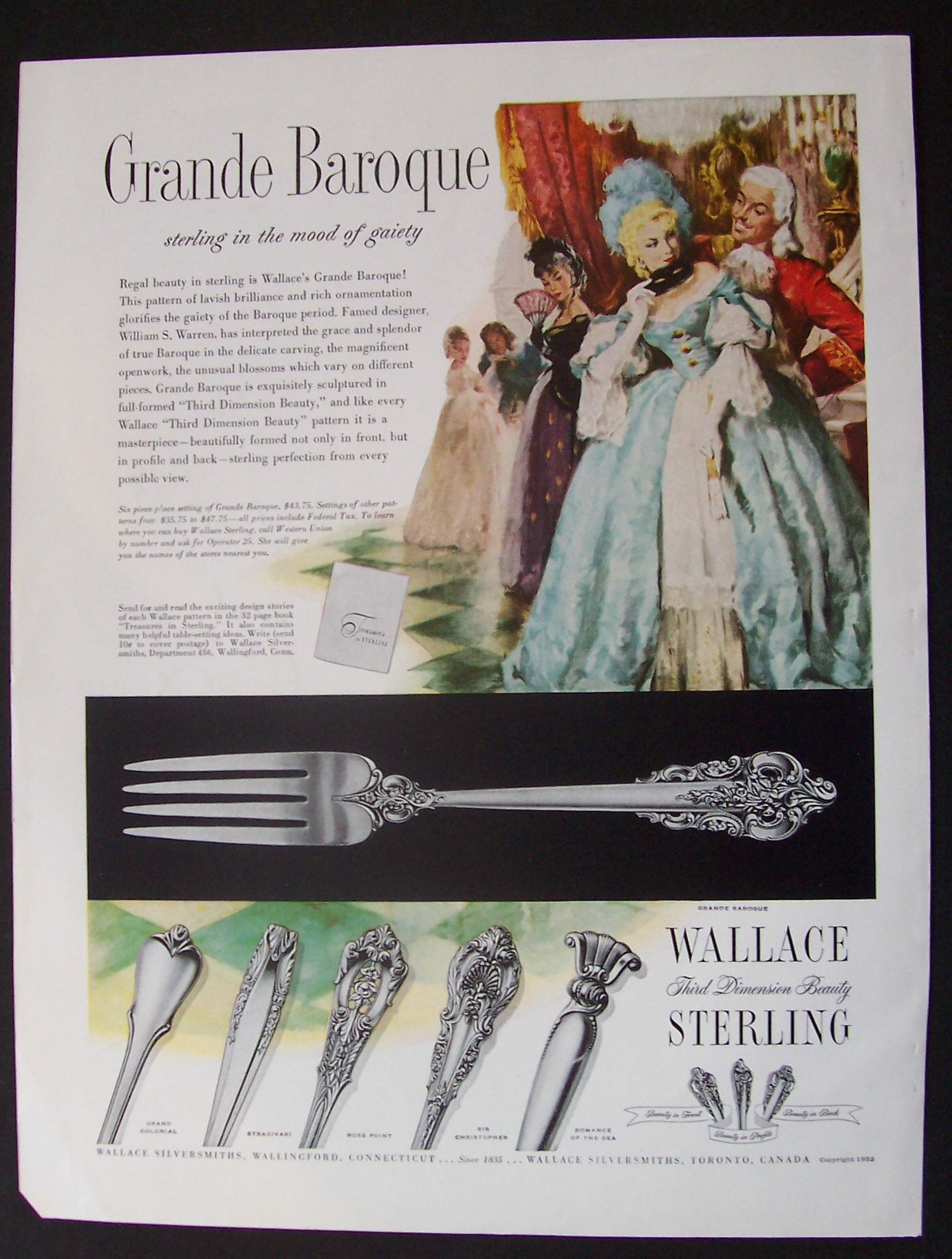1953 Wallace Sterling Silverware with Different Styles