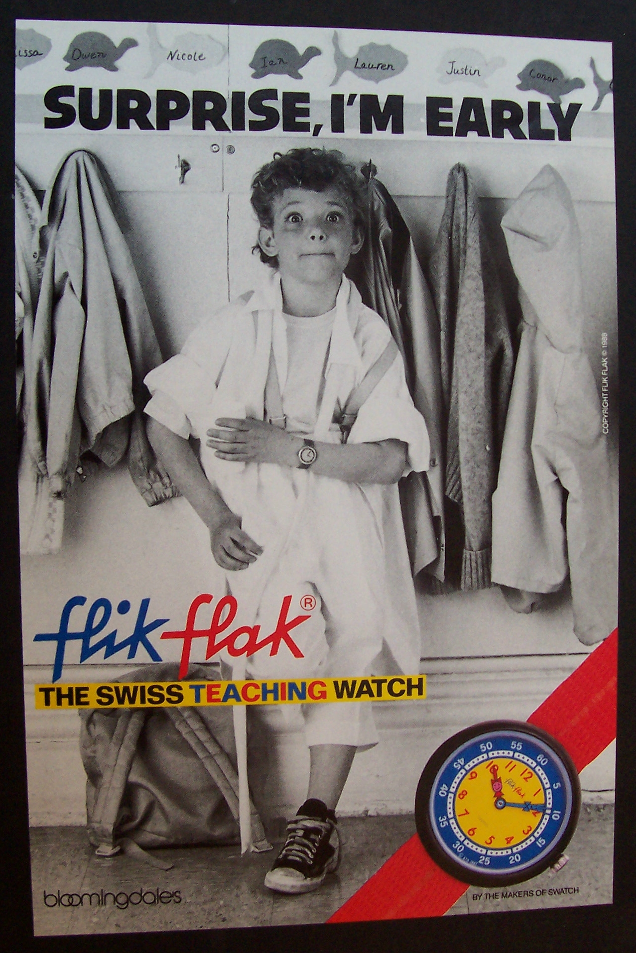 1988  Flik  Flak  Swiss  Teaching  Watch