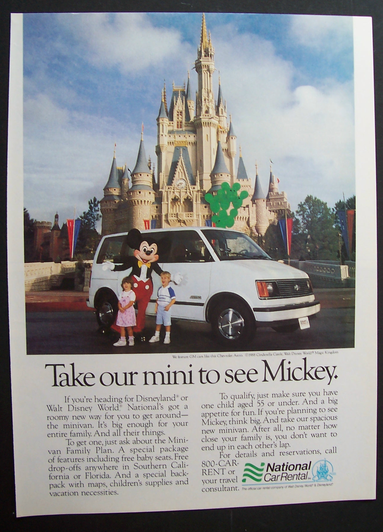 1988  National  Car  Rental  with  Mickey  Mouse
