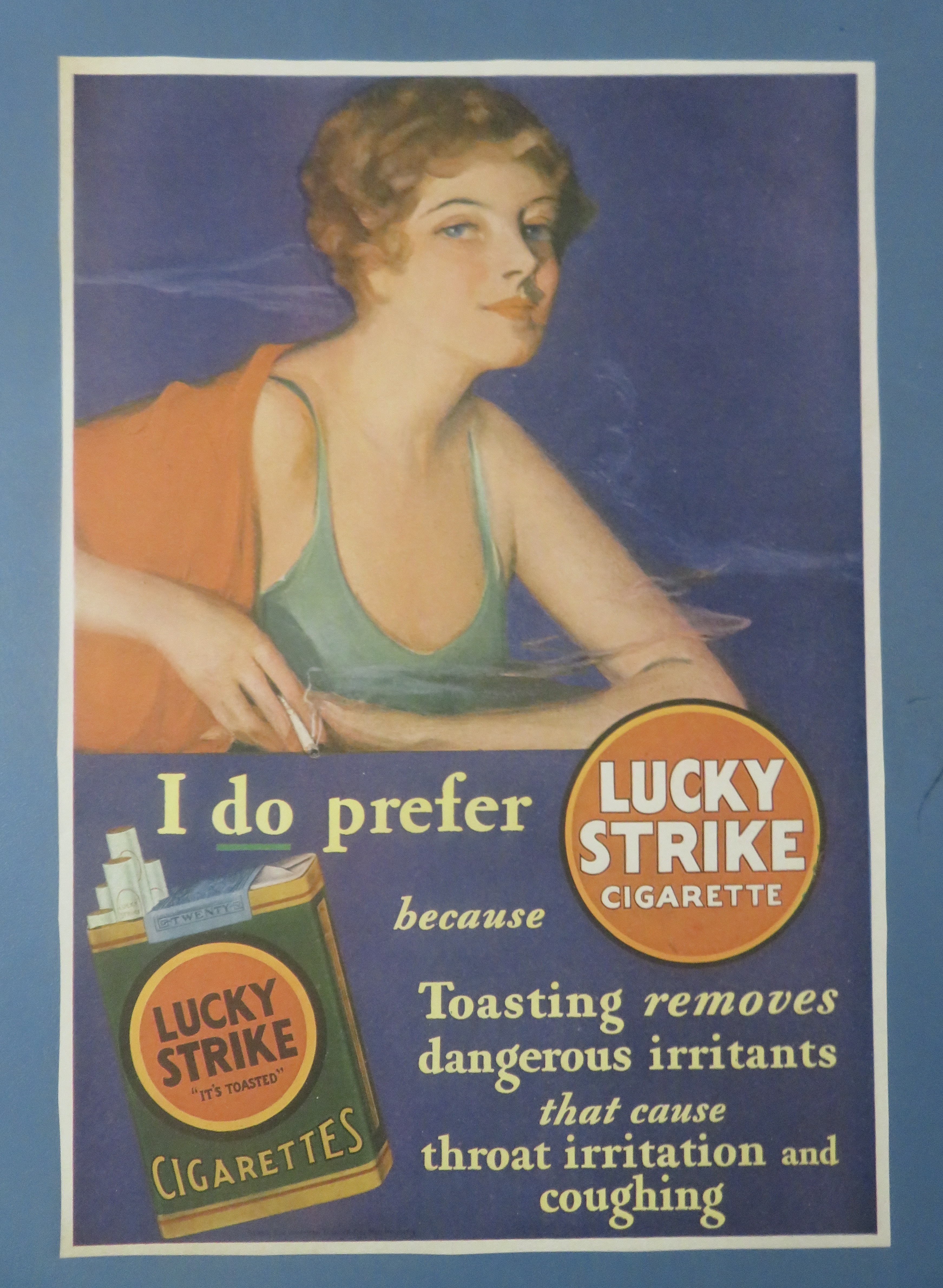 1930's Lucky Strike Cigarette with Lovely Woman Smoking