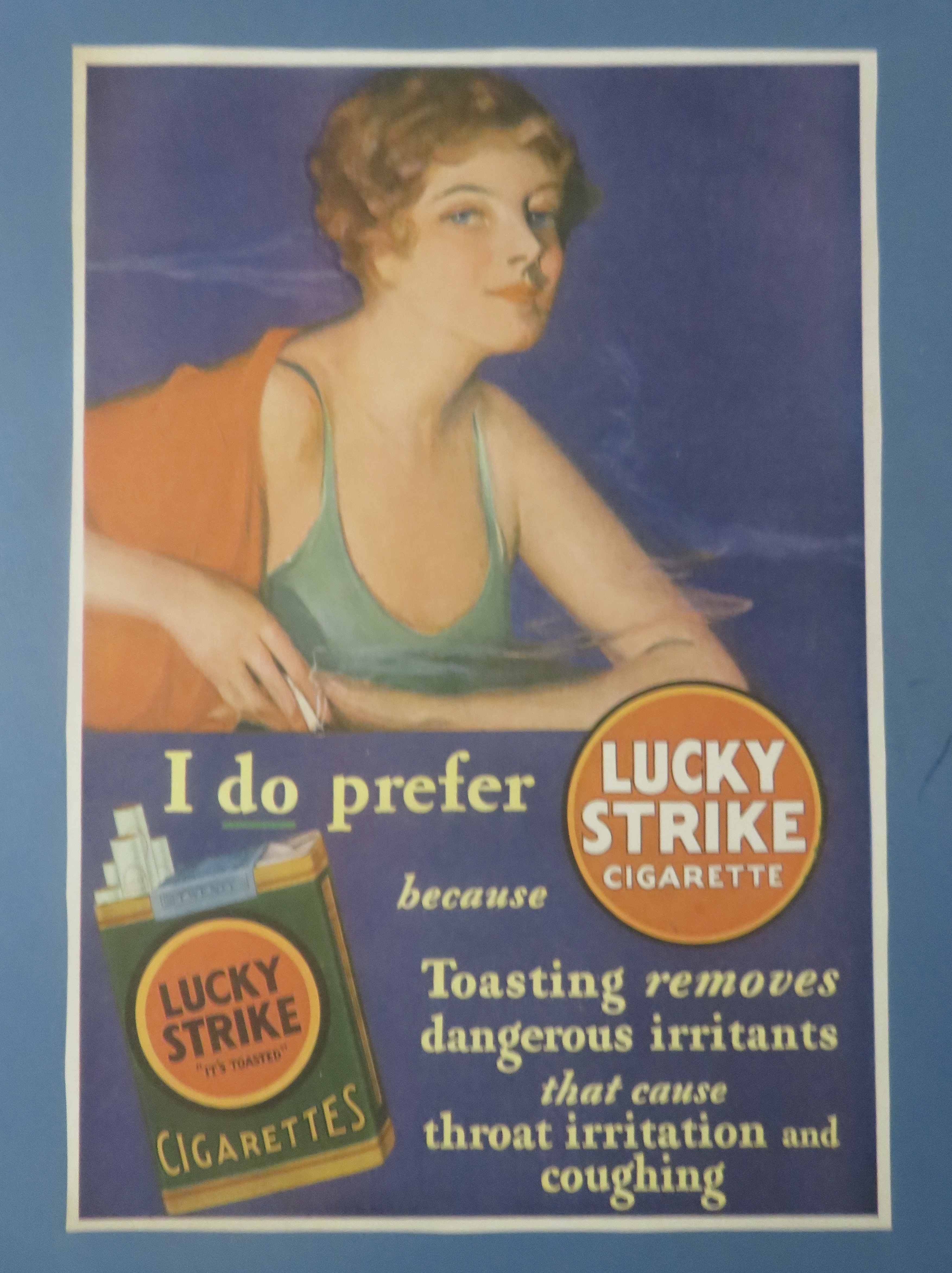 1930's Lucky Strike Cigarette with Lovely Woman Smoking