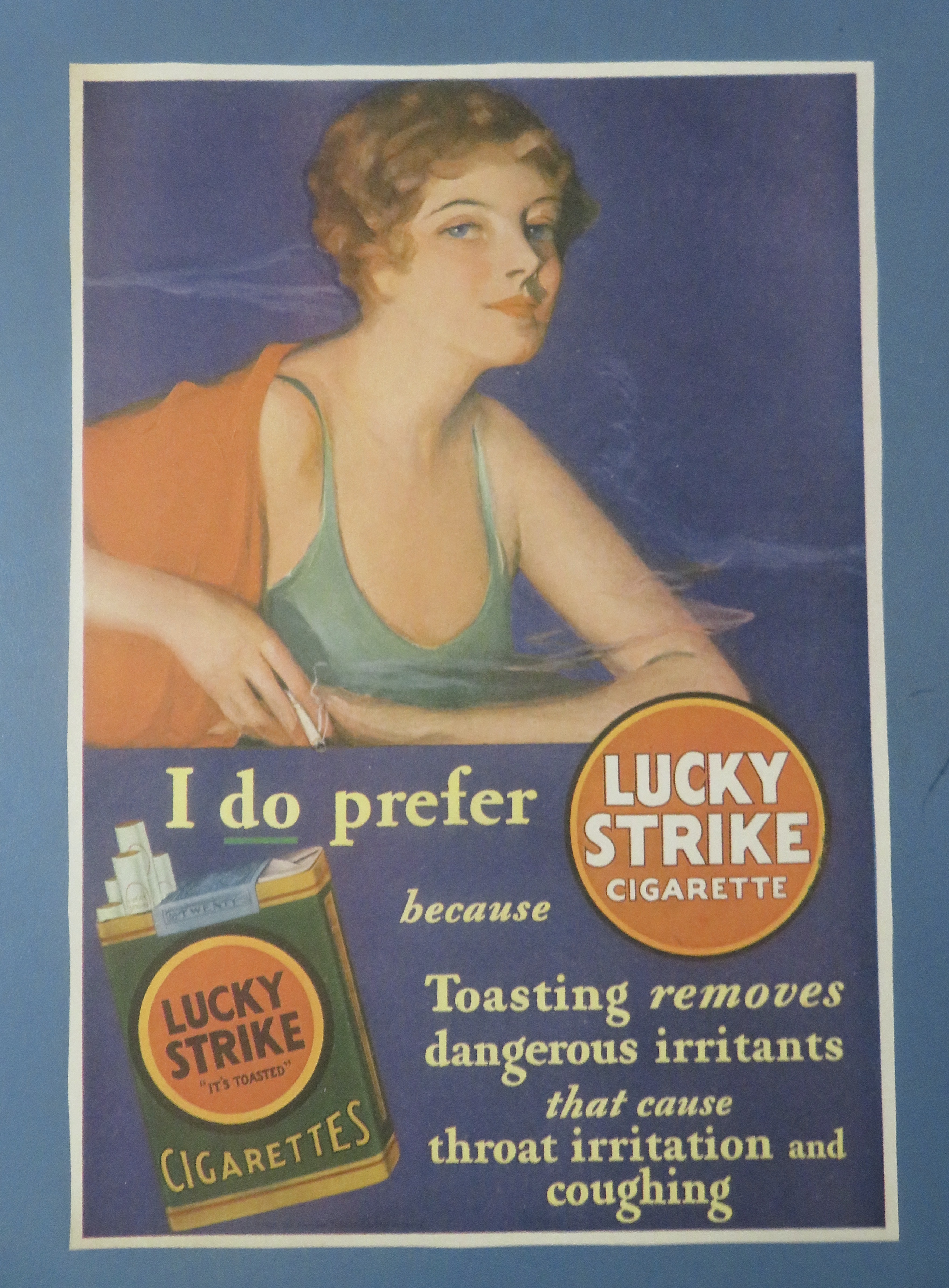 1930's Lucky Strike Cigarette with Lovely Woman Smoking
