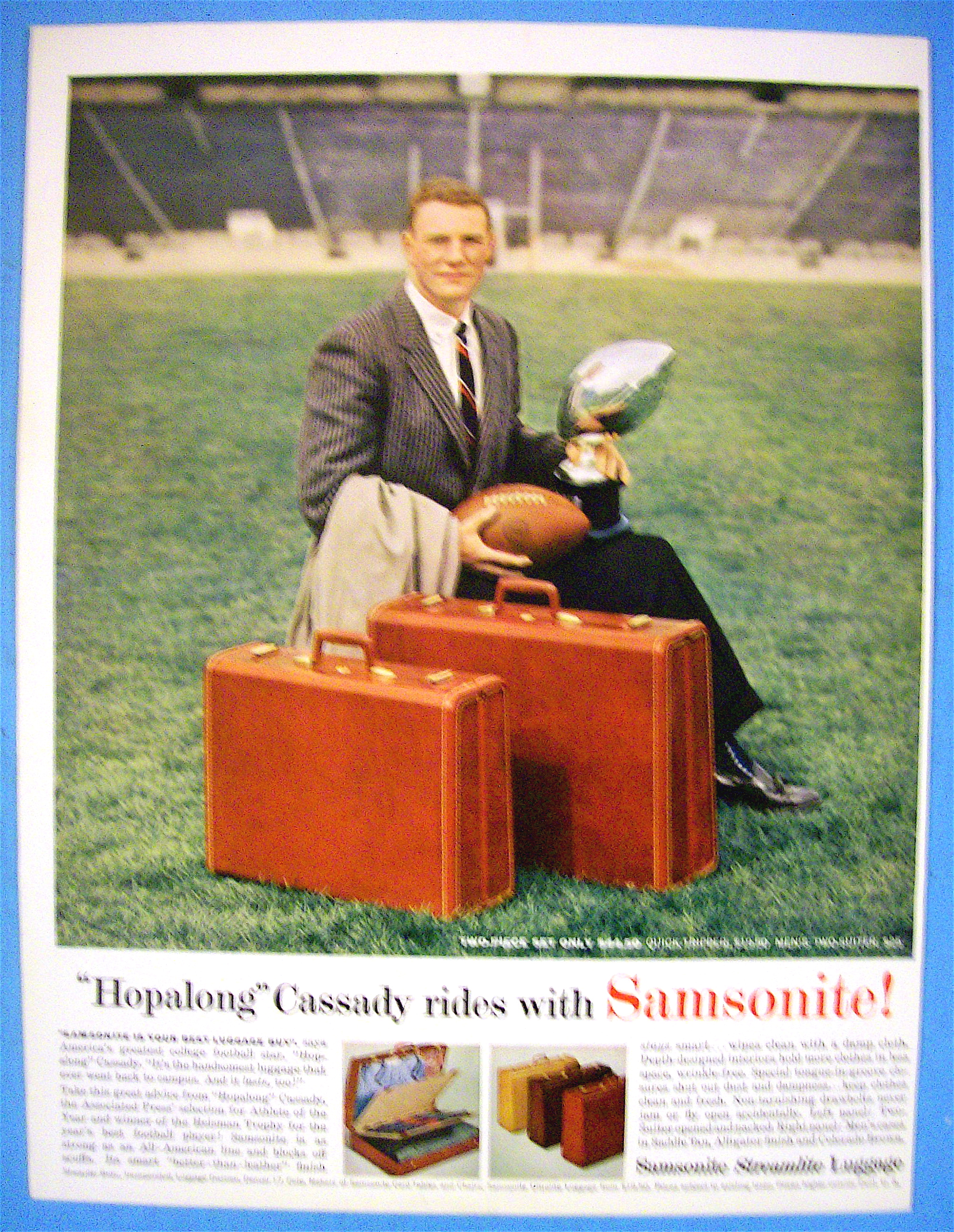 1956 Samsonite Luggage with Football's Hopalong Cassady