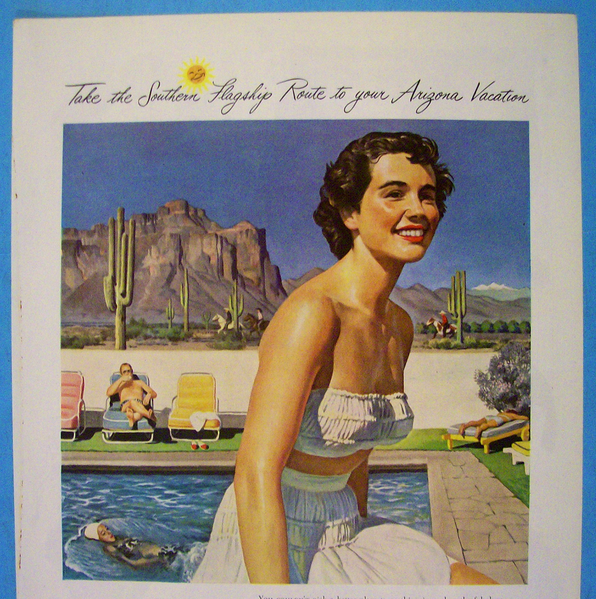 1958 American Airlines Sun Country with Lovely Woman