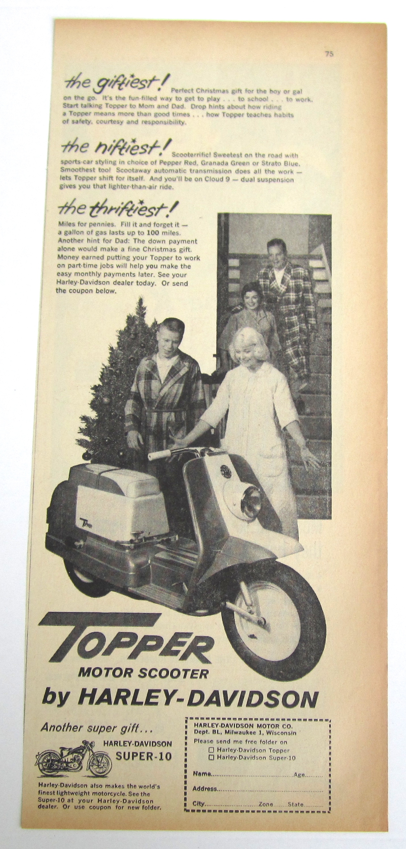 1960 Vintage Harley Davidson Topper