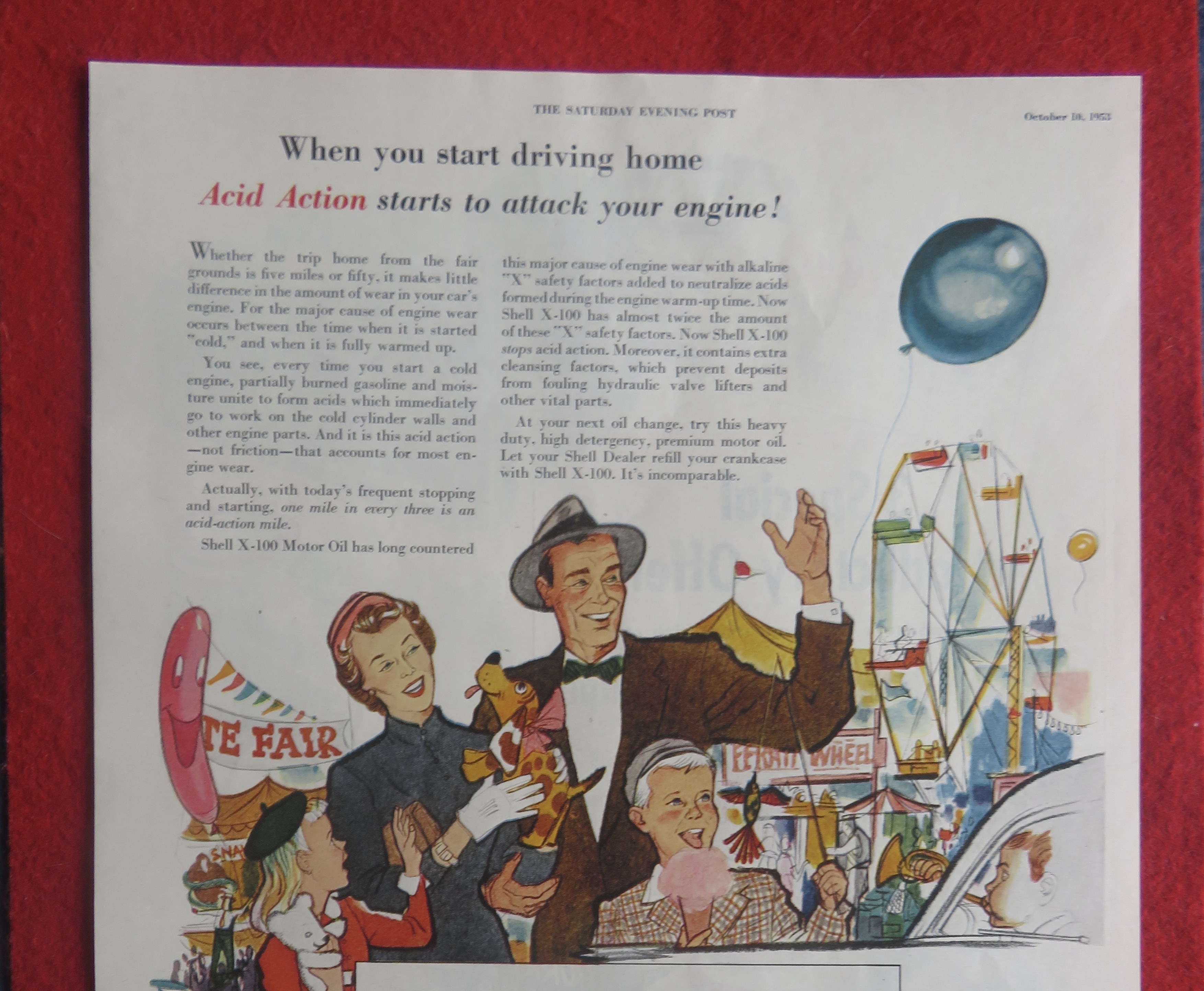 1953 Shell X-100 Motor Oil with Family At The Fair