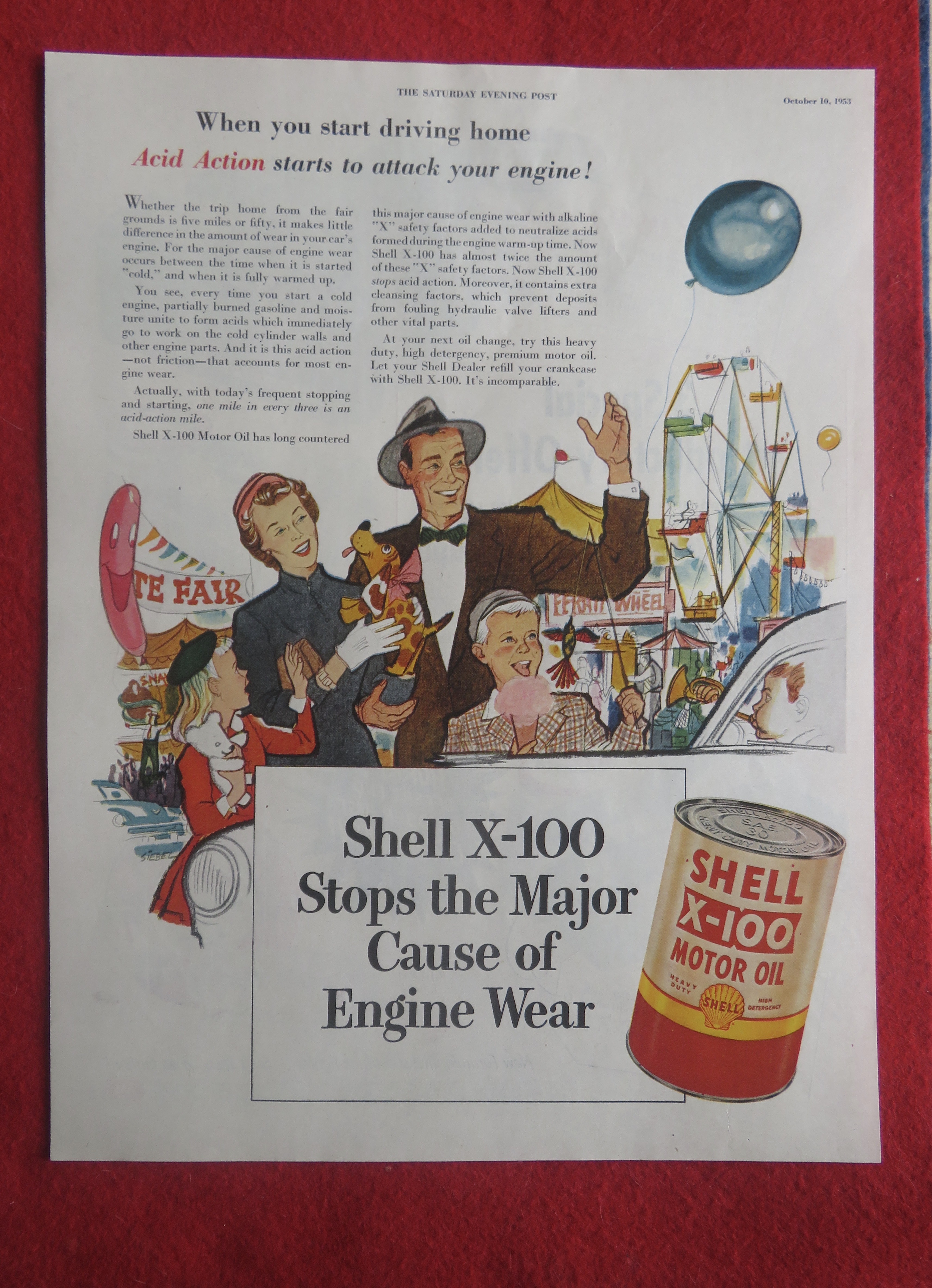 1953 Shell X-100 Motor Oil with Family At The Fair