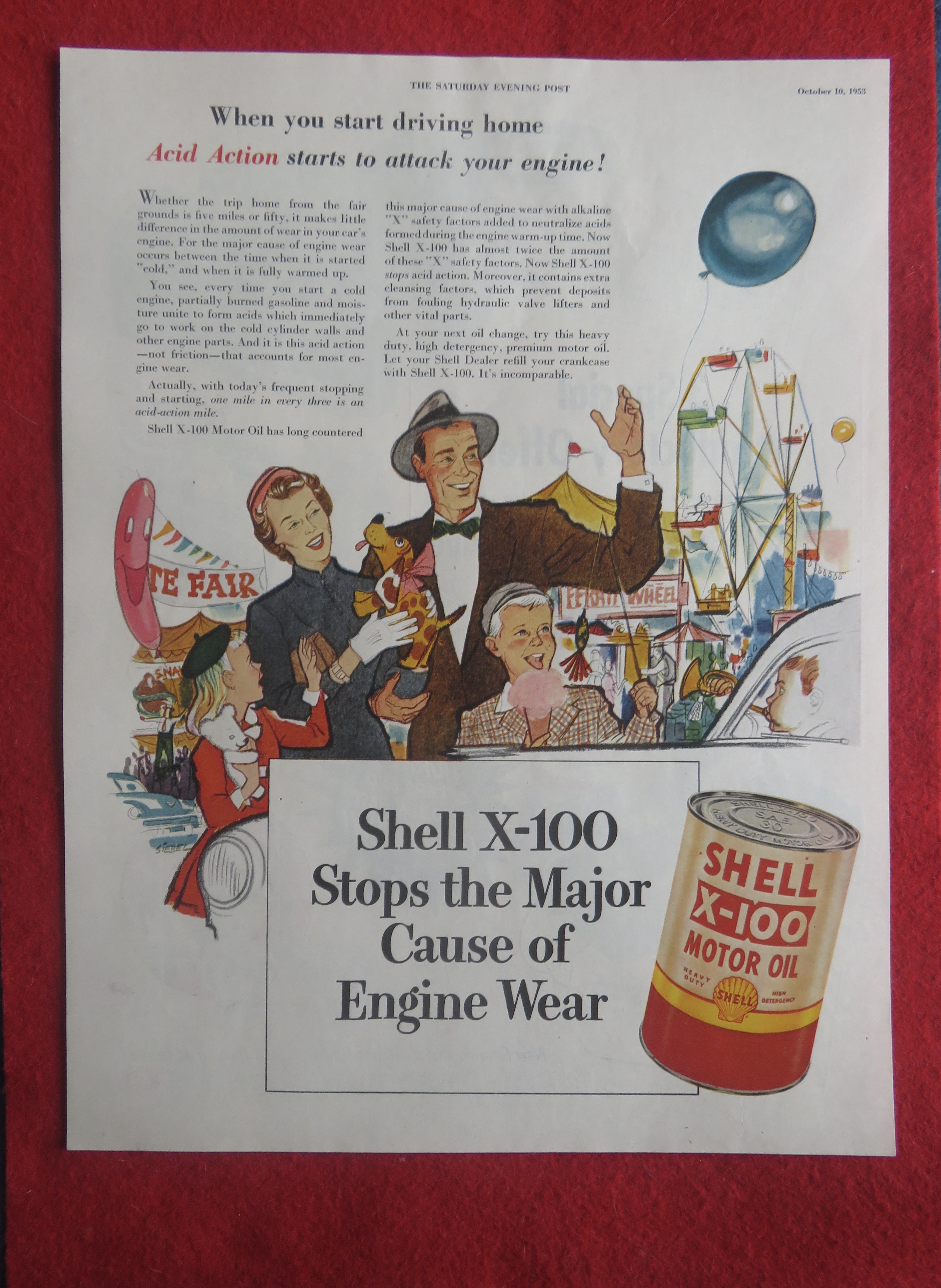 1953 Shell X-100 Motor Oil with Family At The Fair