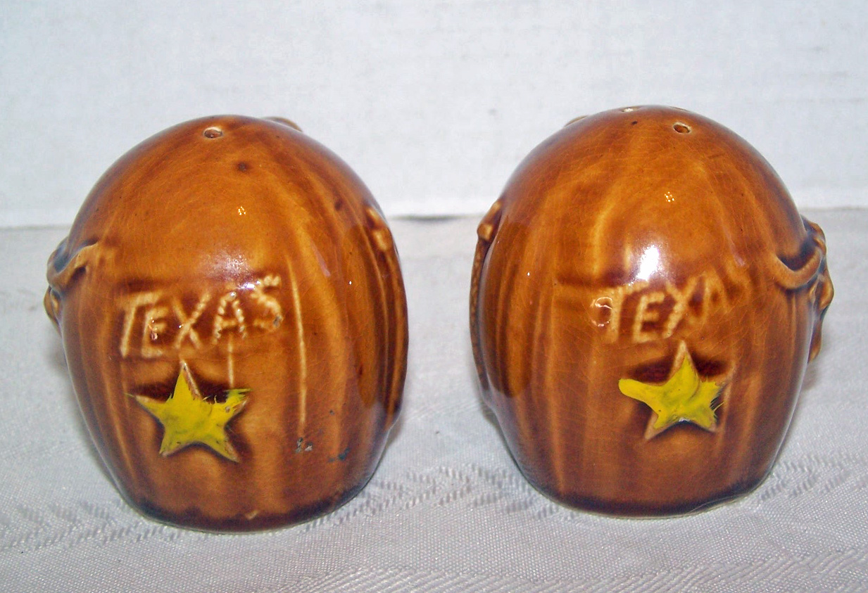 Texas Ceramic Salt & Pepper Shakers, with Steer Head