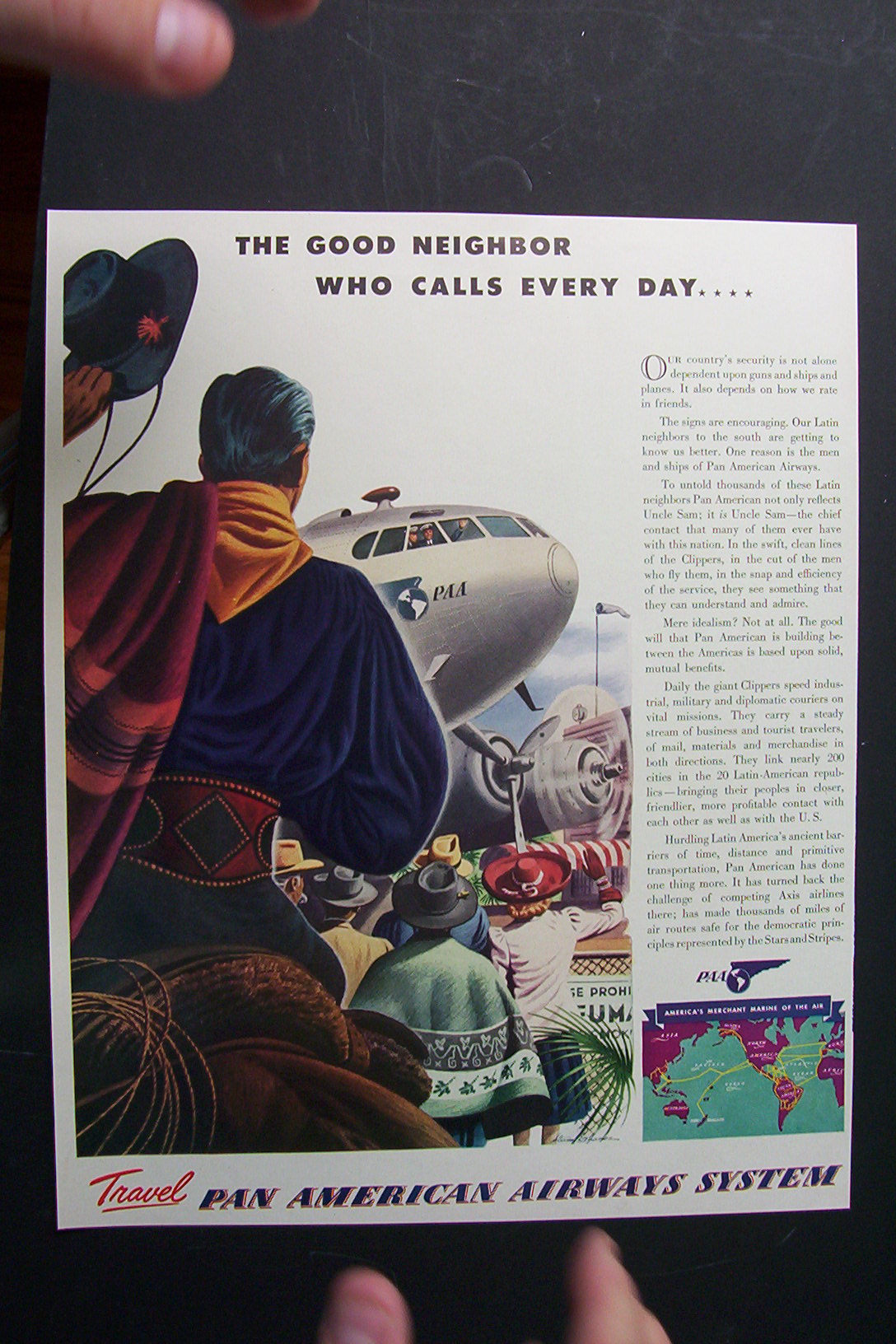 Vintage Ad: 1941  Pan  American  Airlines