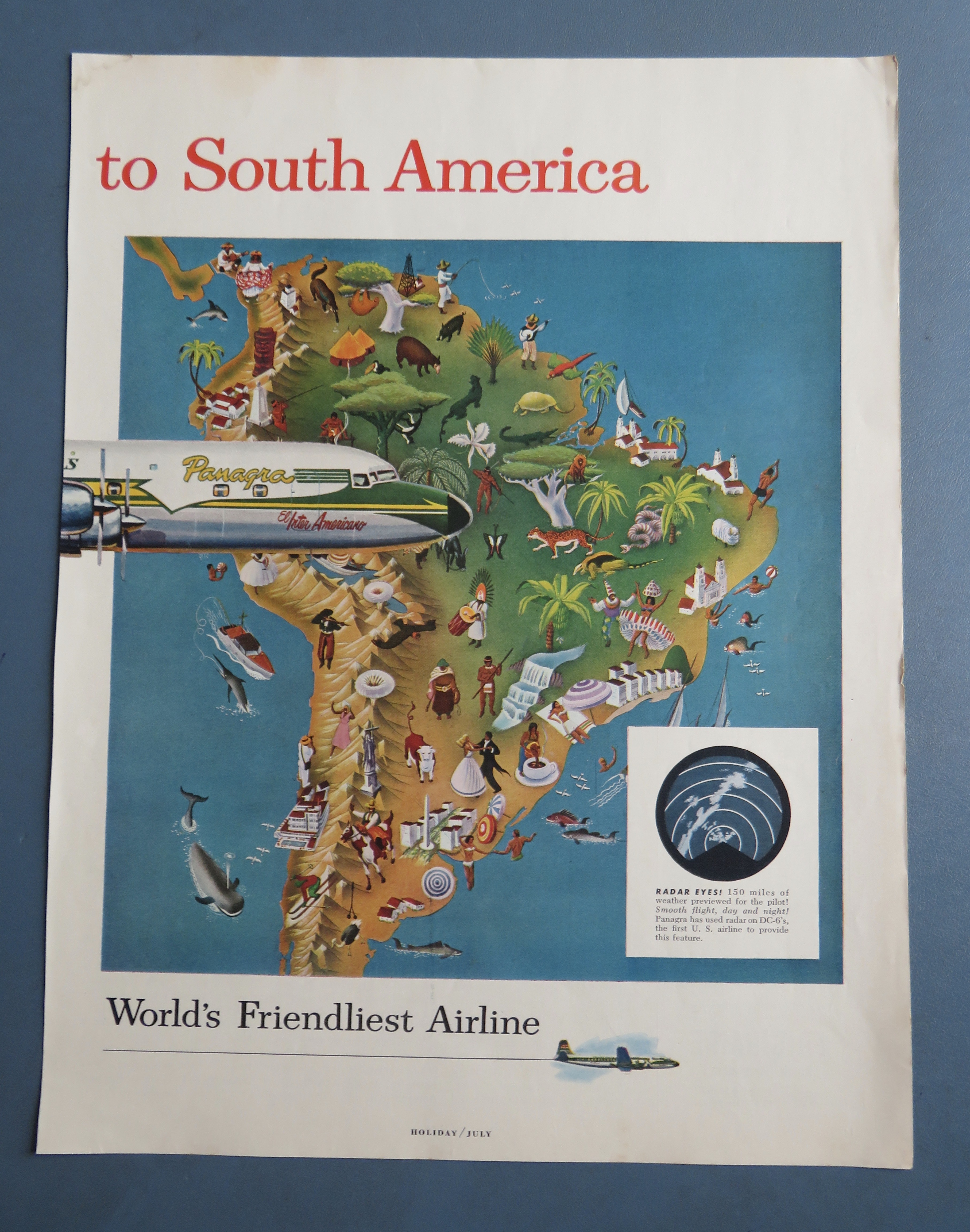 1955 Panagra Airlines with the New DC - 7B Airplane