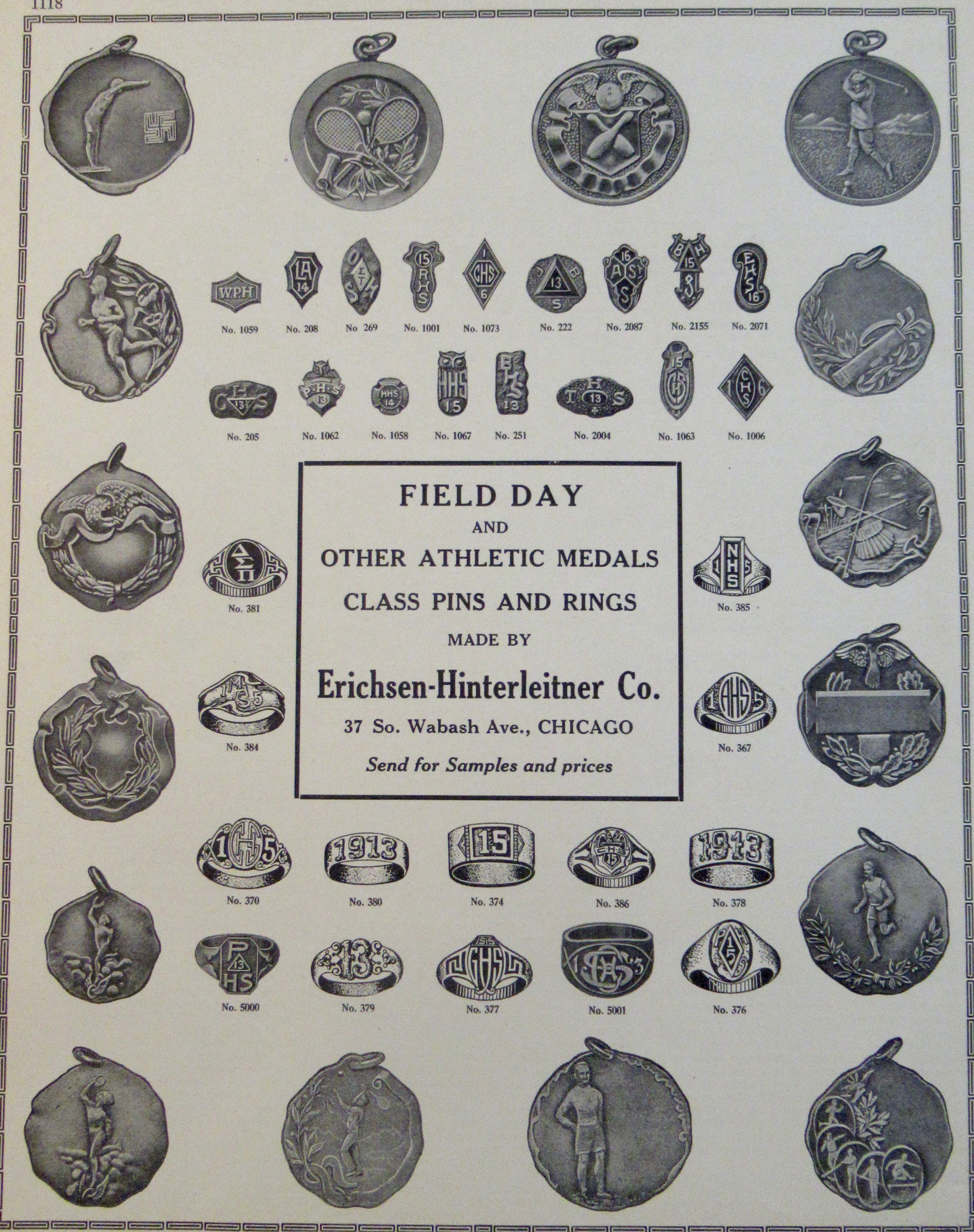 1913 Erichsen-Hinterleitner Co with Medals & Rings