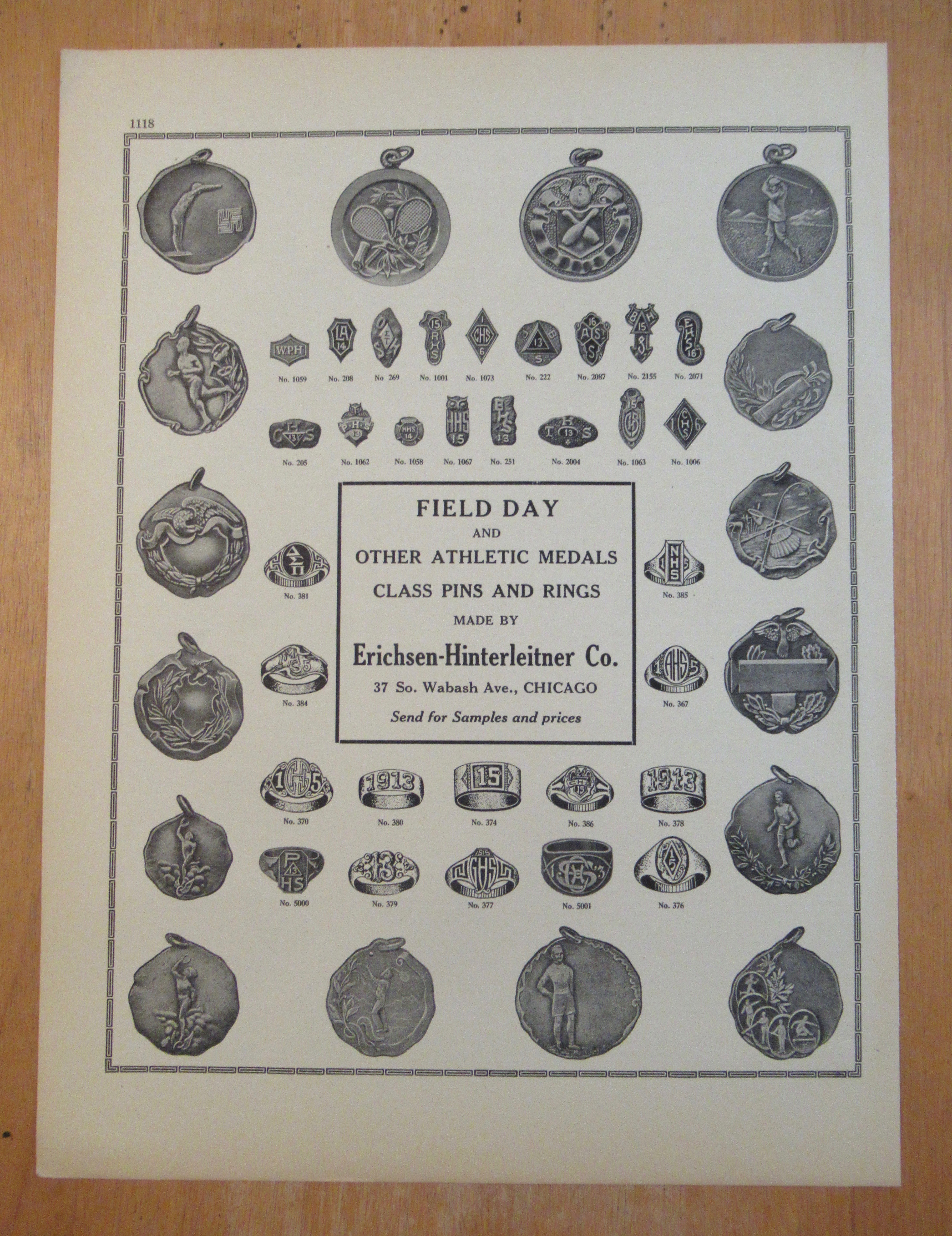 1913 Erichsen-Hinterleitner Co with Medals & Rings