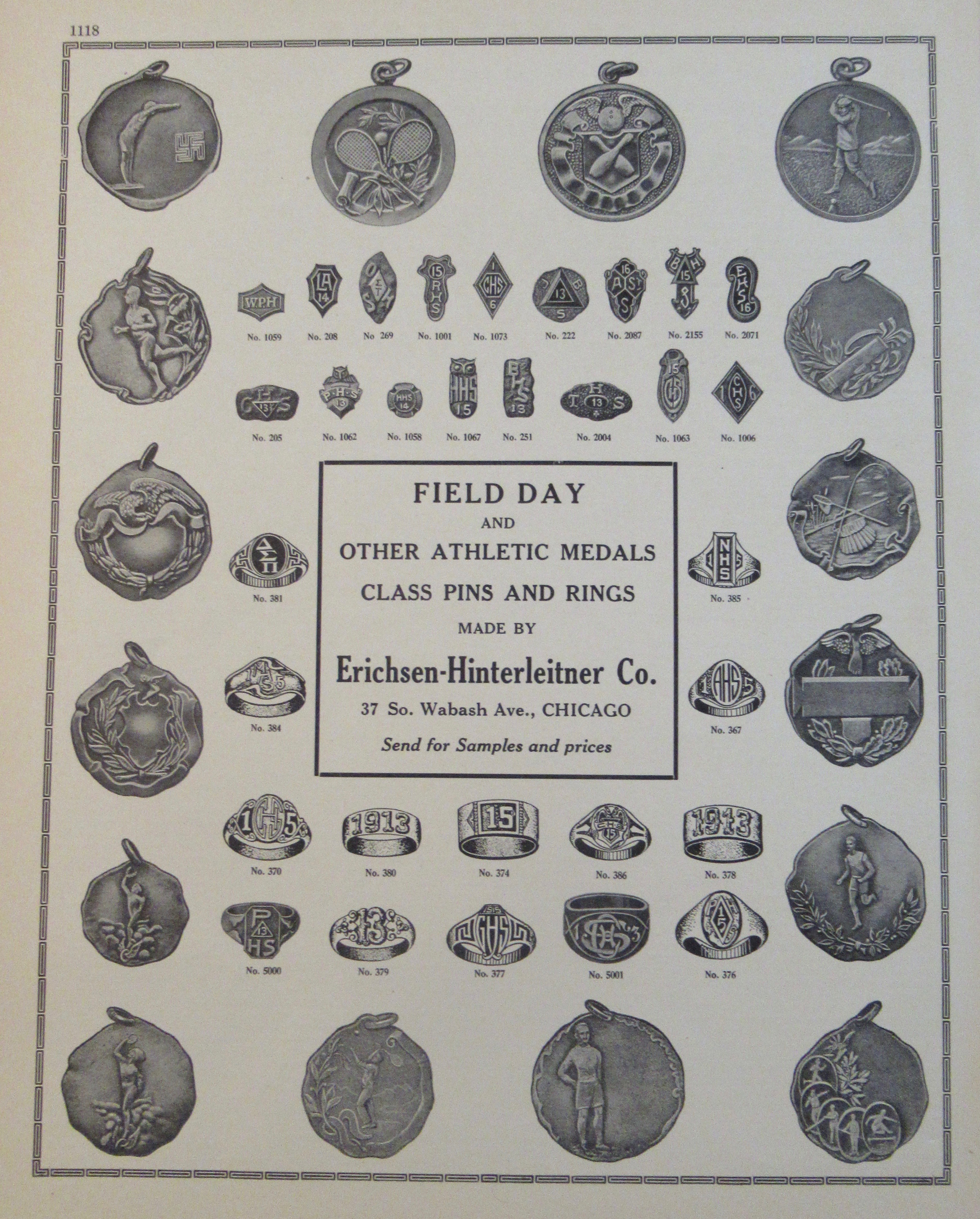 1913 Erichsen-Hinterleitner Co with Medals & Rings