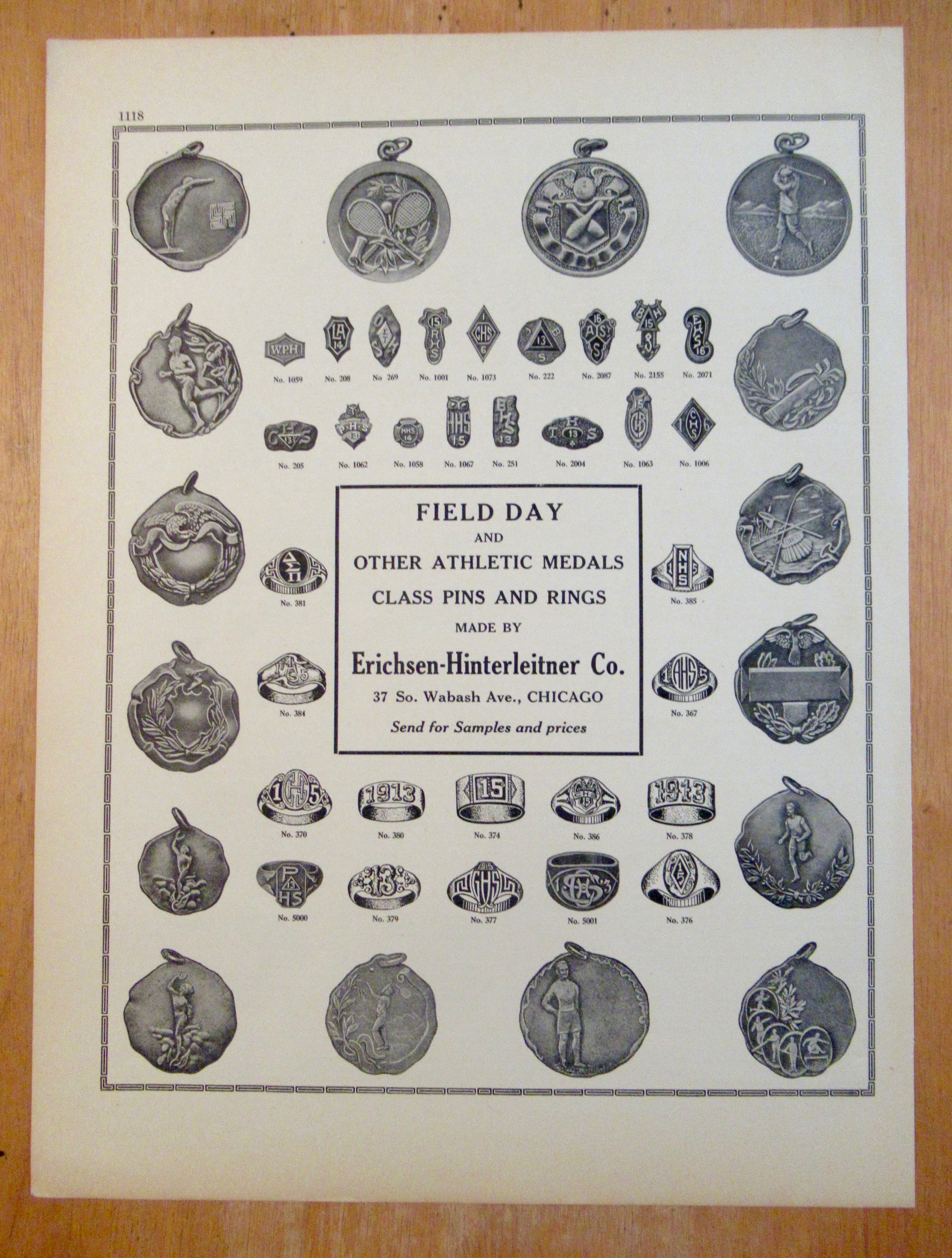 1913 Erichsen-Hinterleitner Co with Medals & Rings