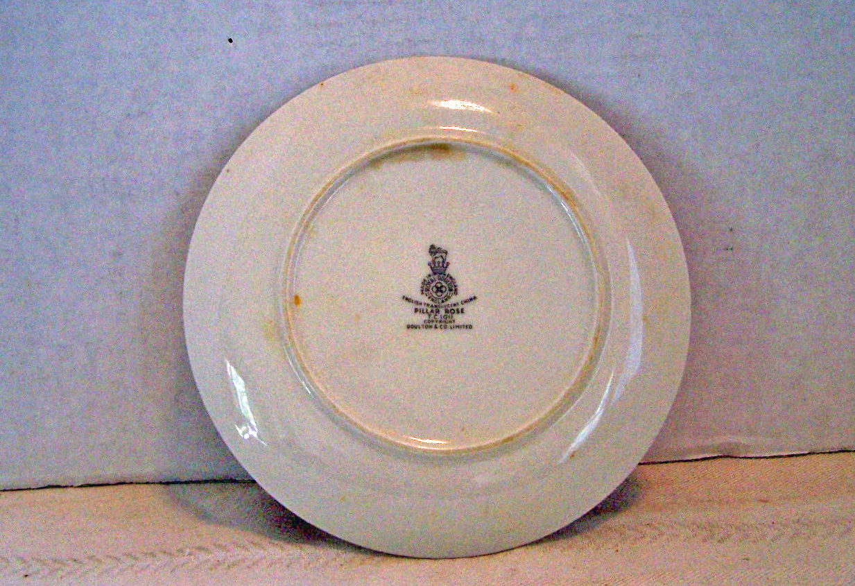 Royal Doulton, B & B Plate, Pillar Rose Made in England
