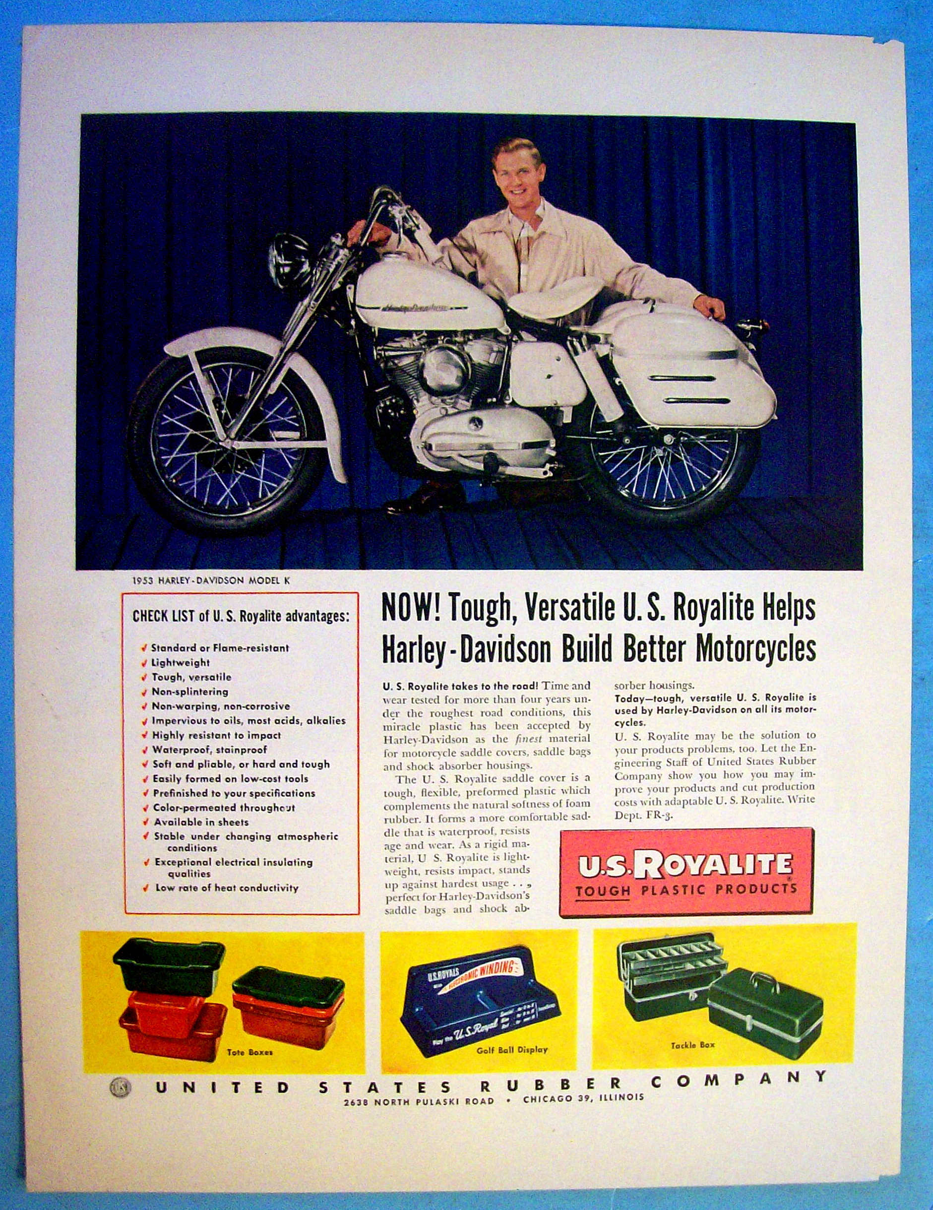 1952 U.S. Royalite with Harley Davidson K Motorcycle