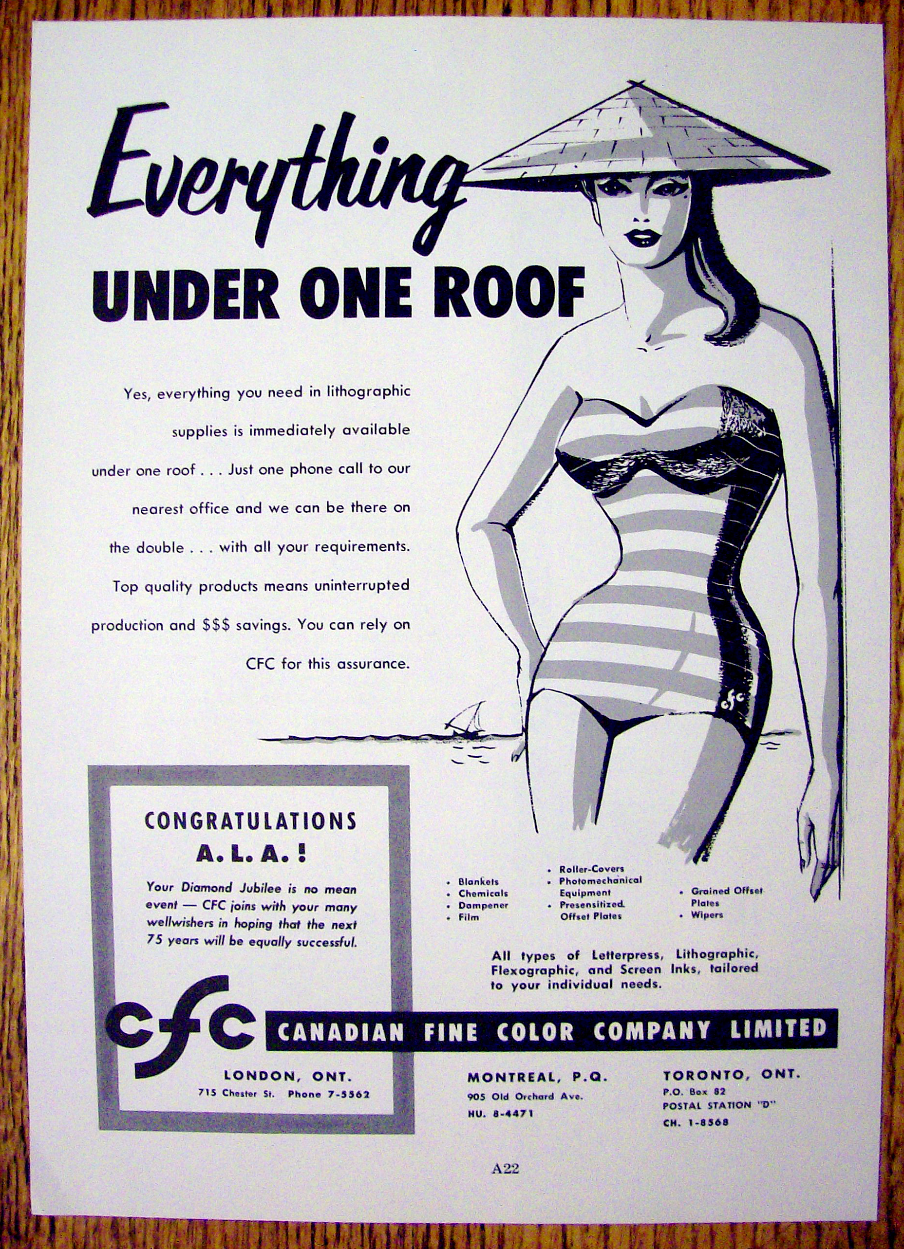 1957 Canadian Fine Color Company with Woman