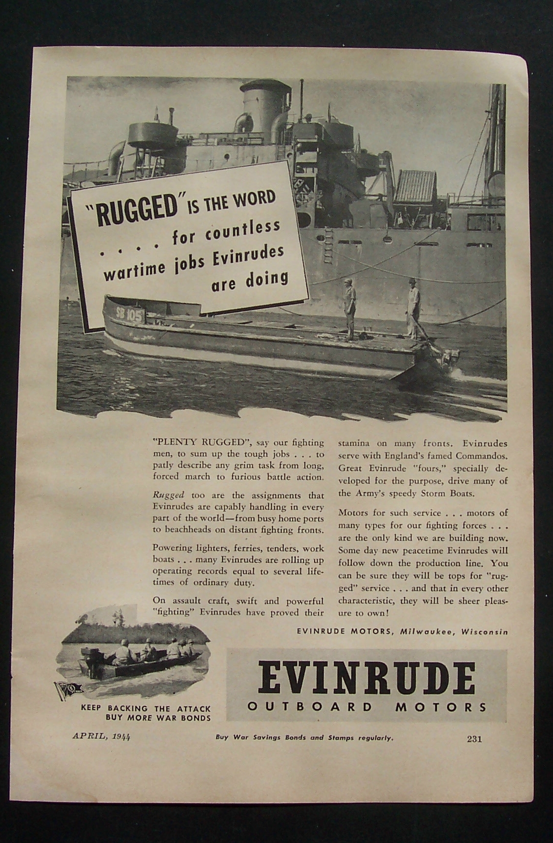 Vintage Ad: 1944 Evinrude Outboard Motors