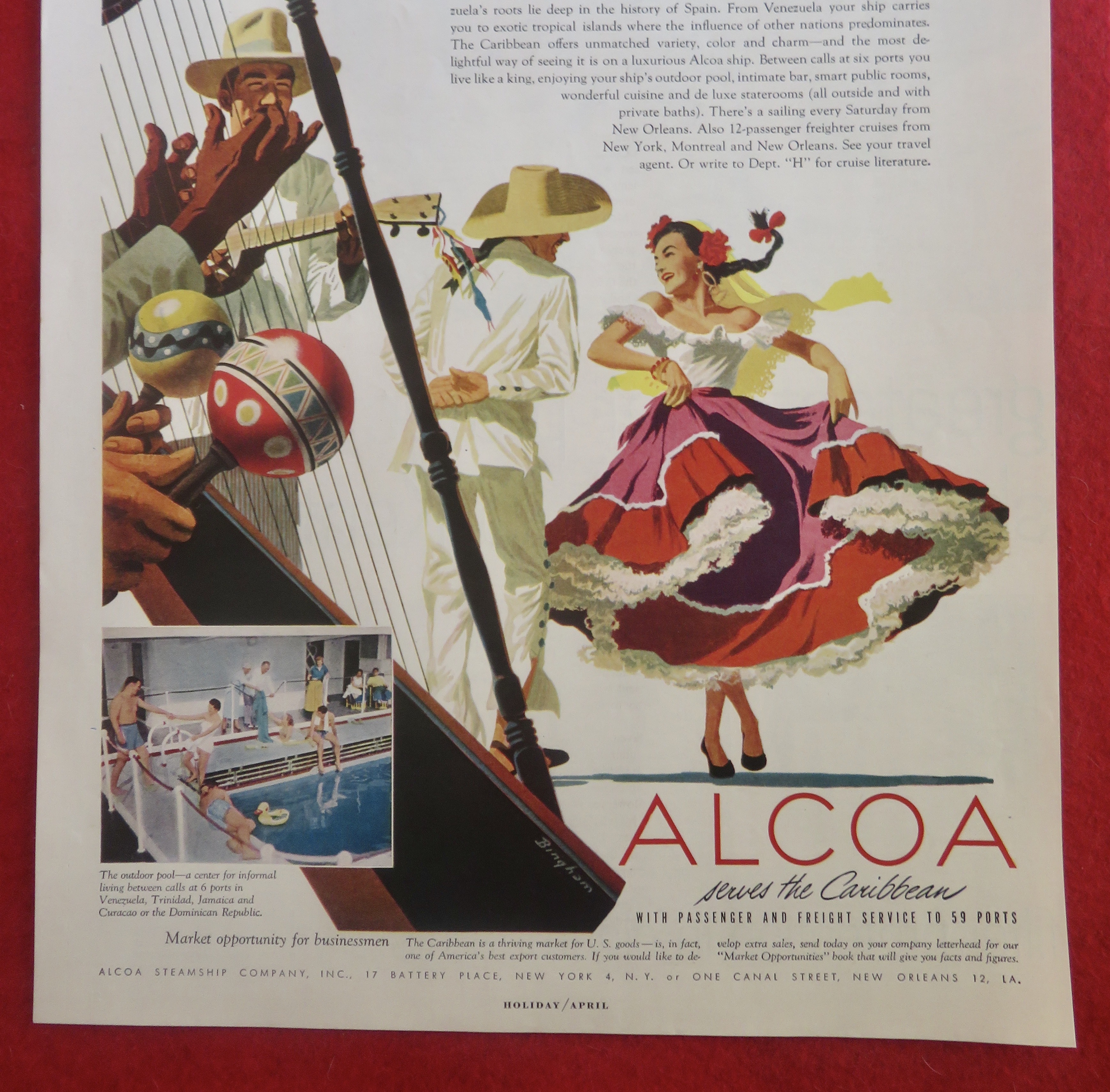 1950's Alcoa Cruise Ship with Colorful Venezuela