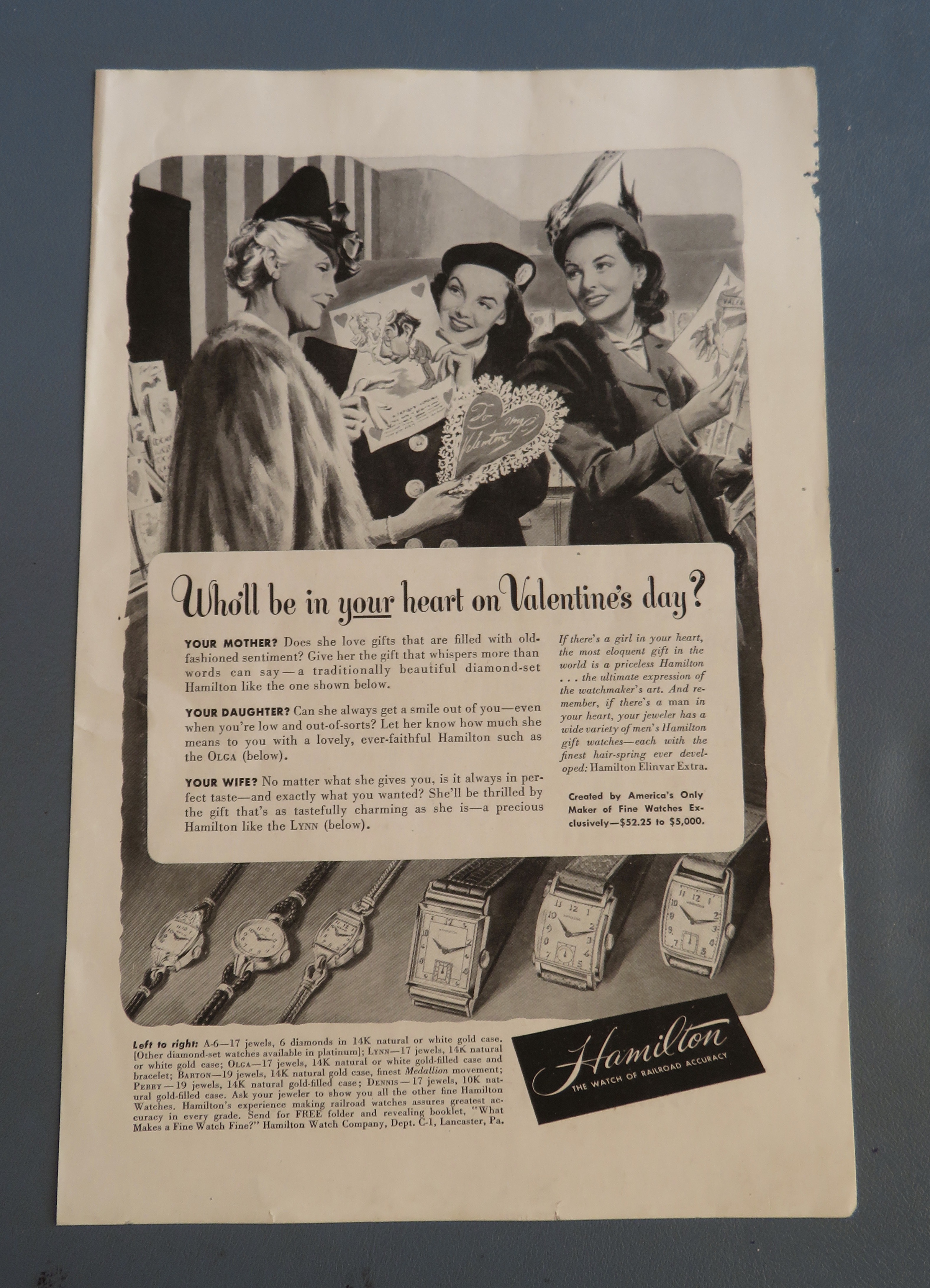 1948 Hamilton Watches with Women & Valentine's Day