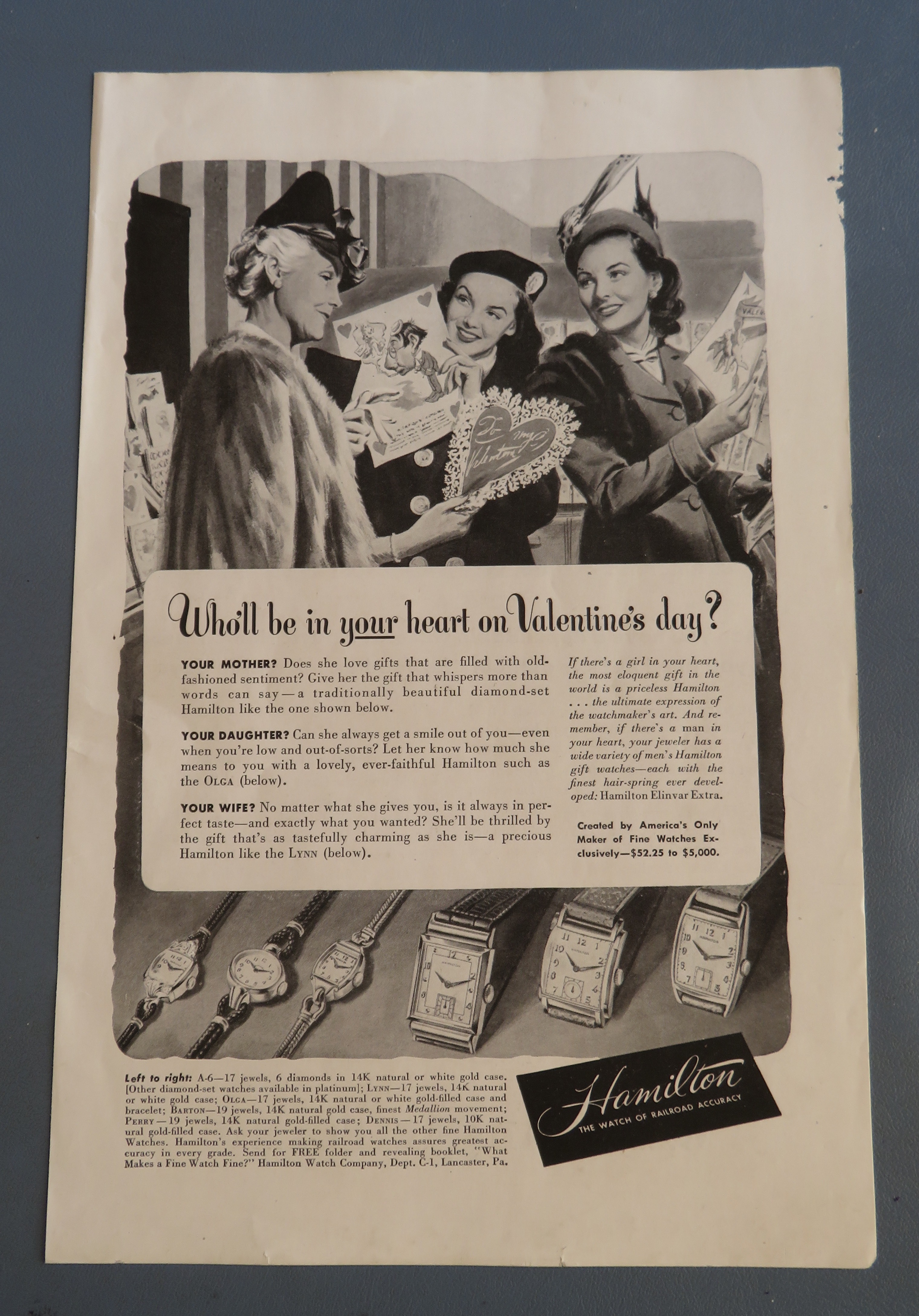 1948 Hamilton Watches with Women & Valentine's Day