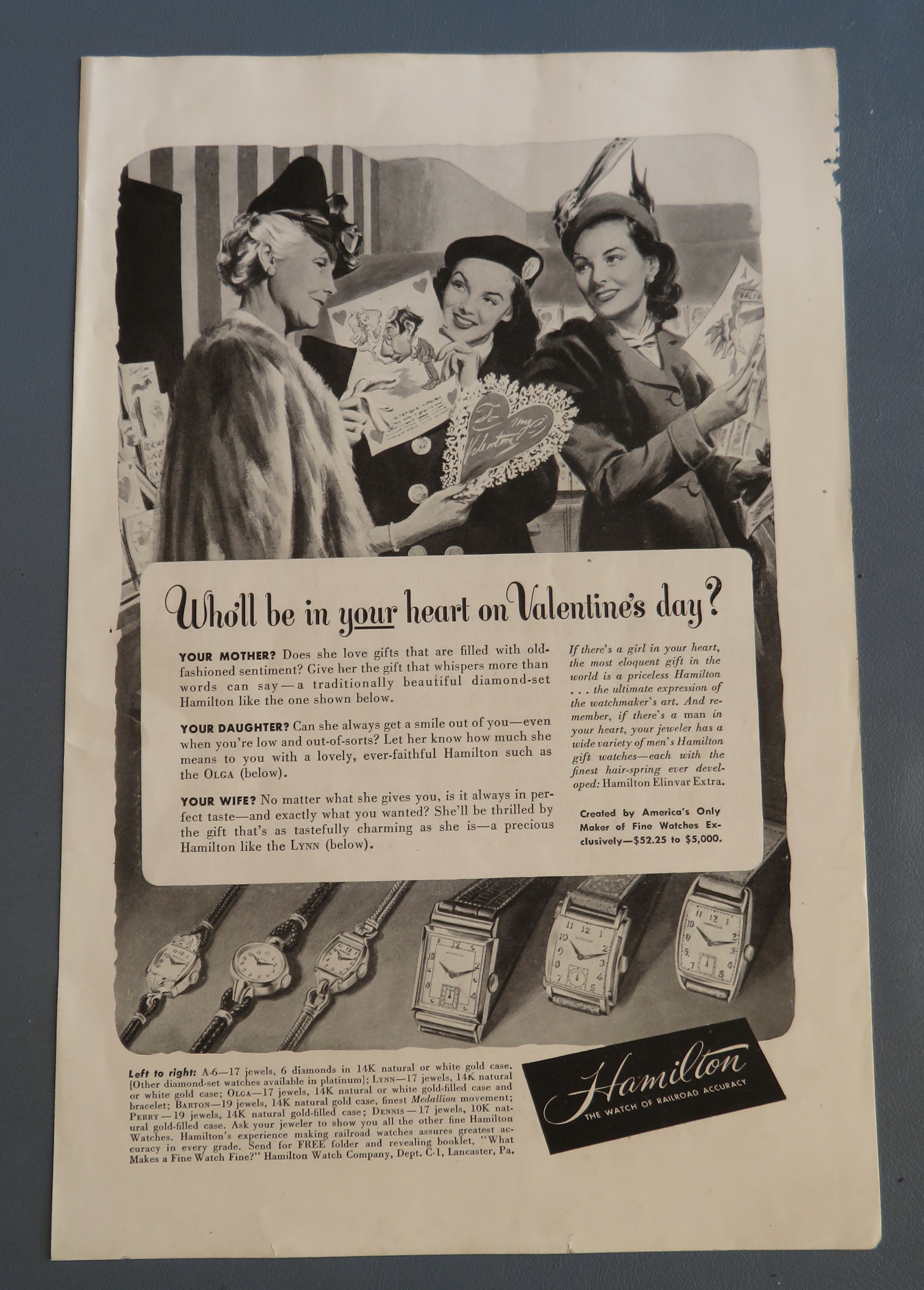 1948 Hamilton Watches with Women & Valentine's Day