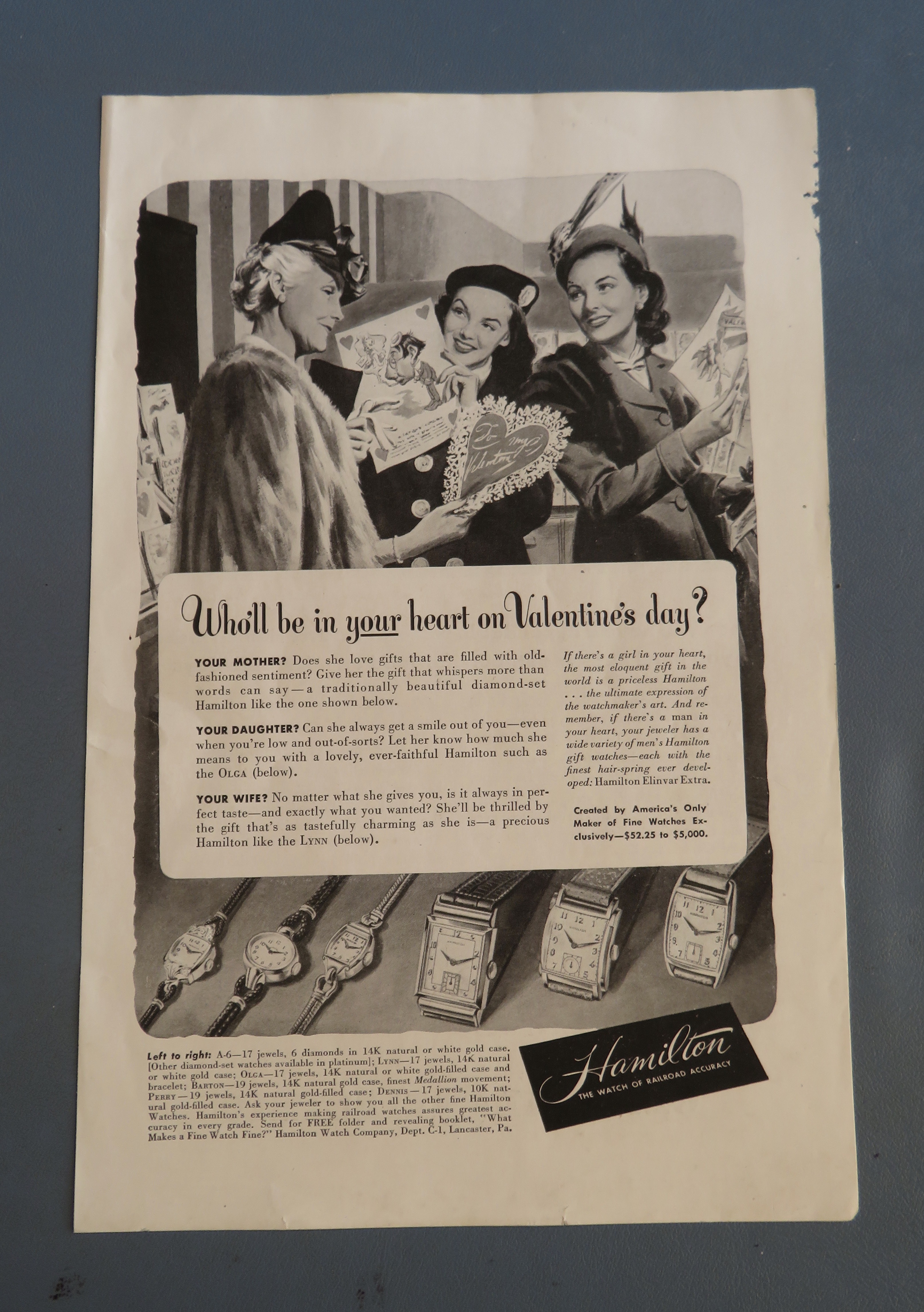 1948 Hamilton Watches with Women & Valentine's Day