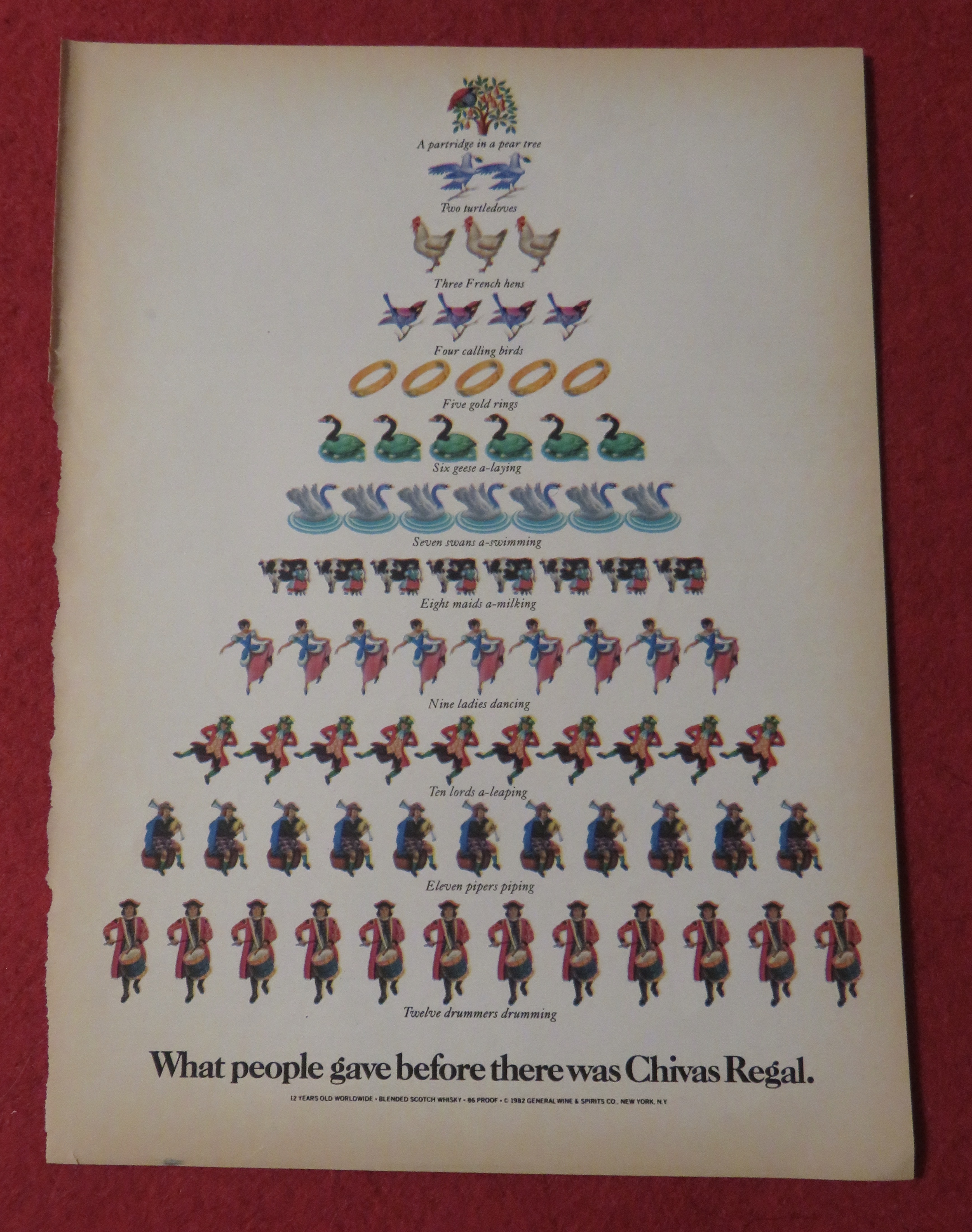 1982 Chivas Regal with 12 Days Of Christmas Tree