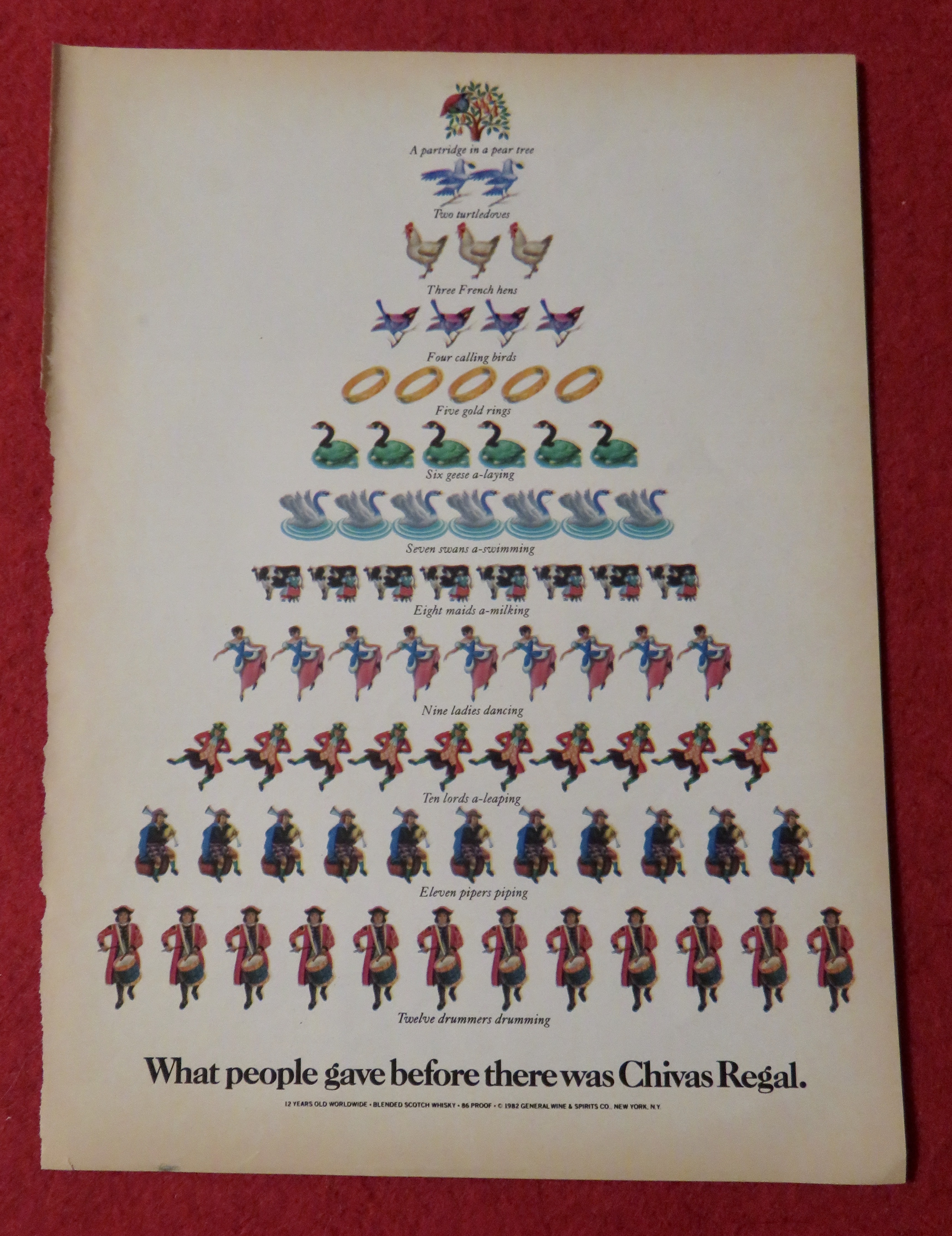 1982 Chivas Regal with 12 Days Of Christmas Tree