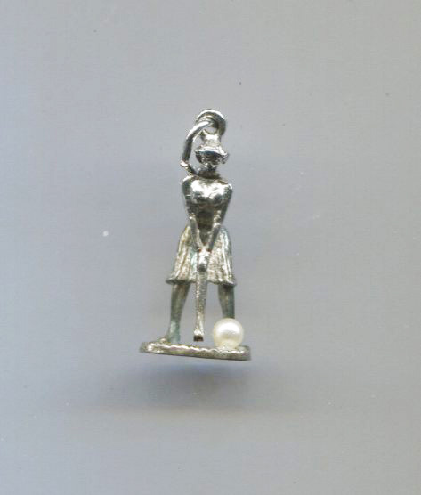 Sterling Charm Of Lady Golfer By Bell