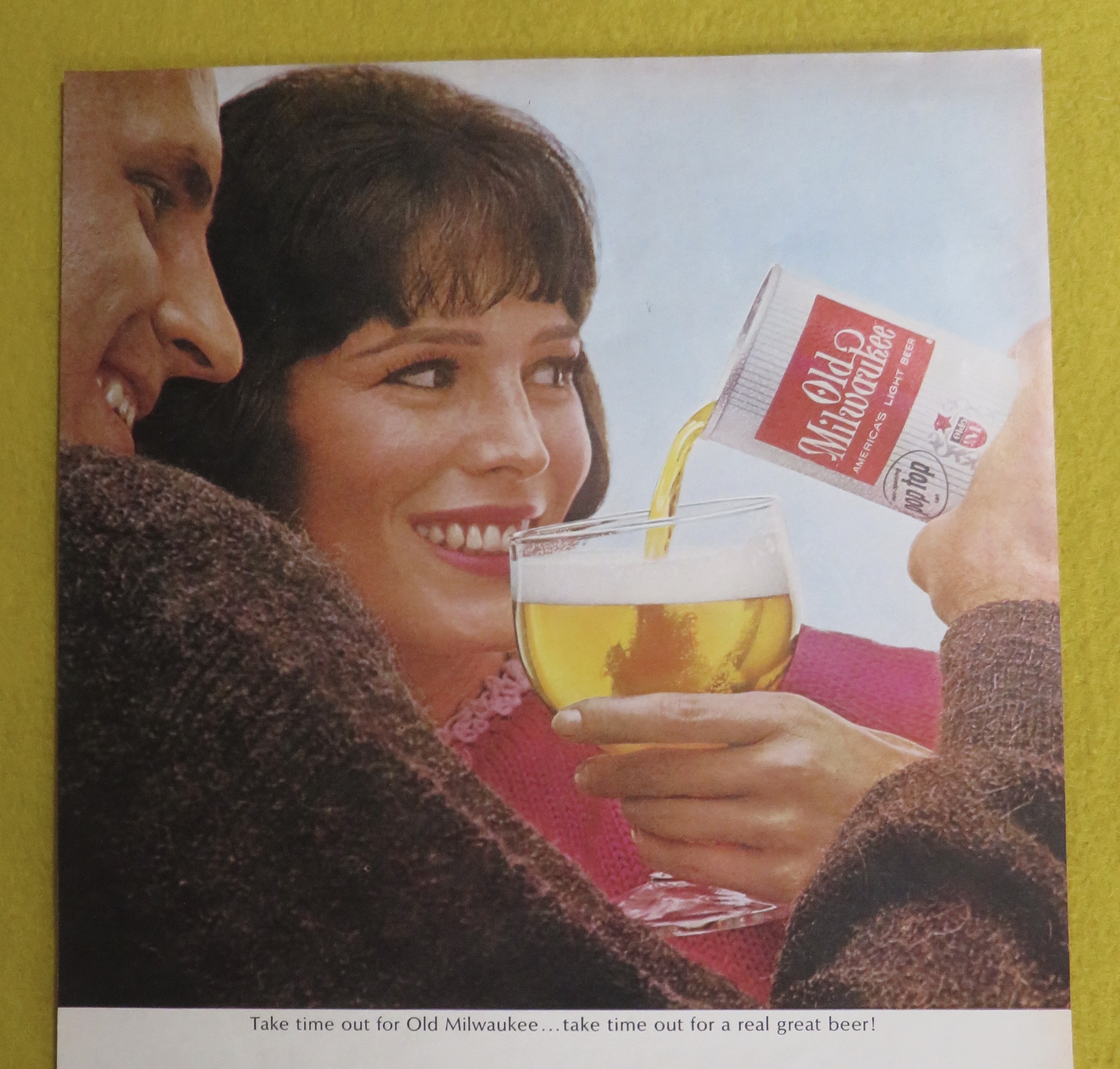 1964 Old Milwaukee Beer with Man Pouring Beer