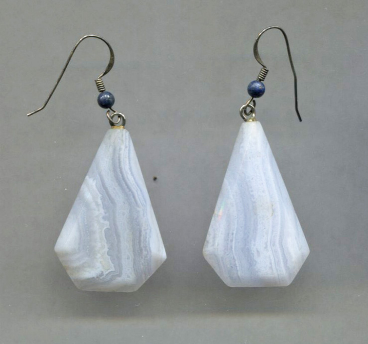 Milky Glass Triangular Pierced Earrings