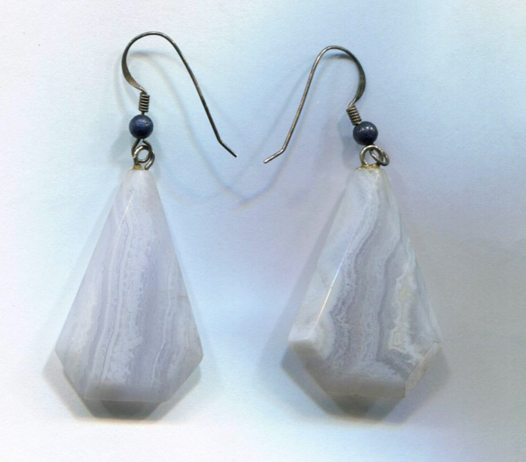 Milky Glass Triangular Pierced Earrings