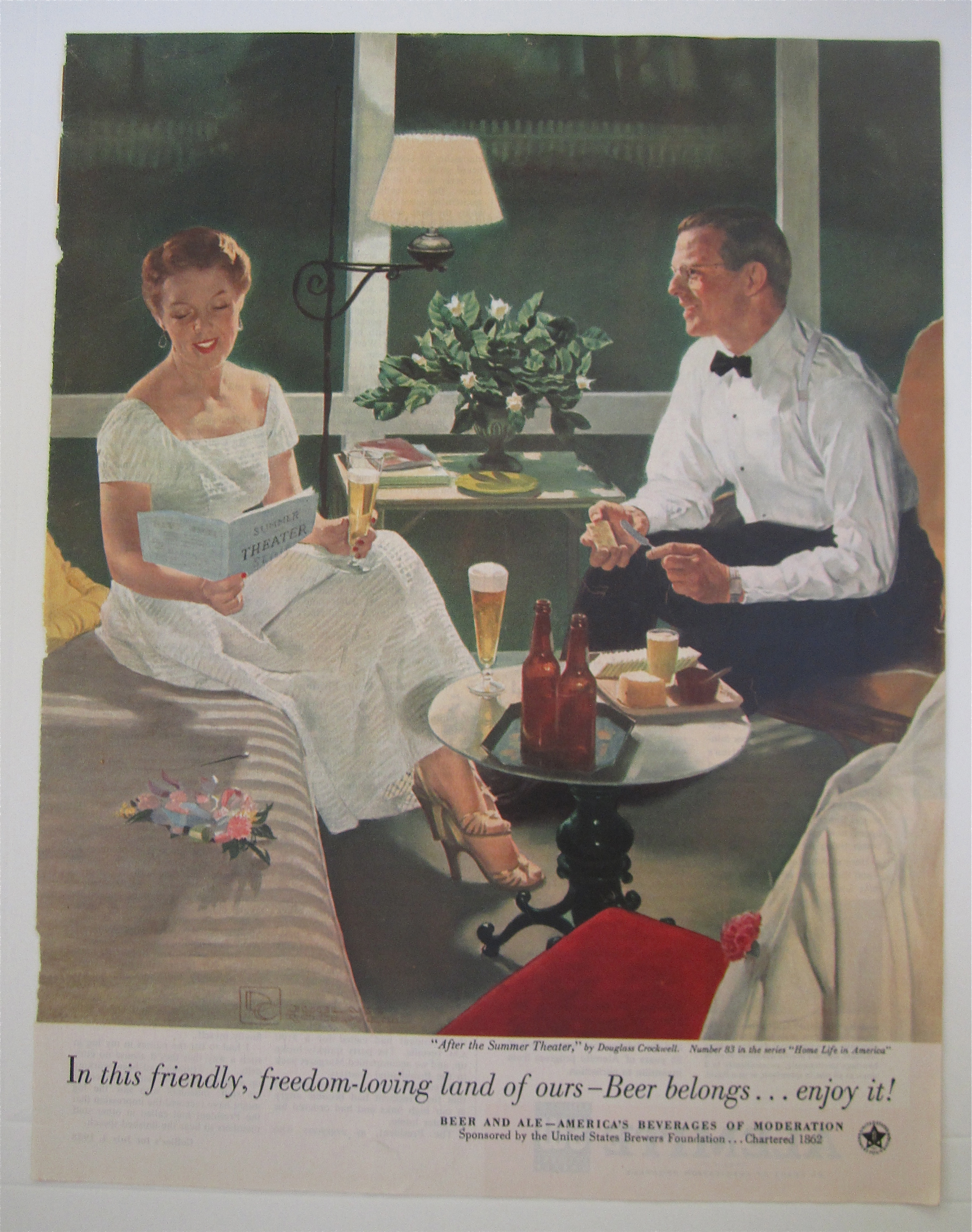 1953 Beer Belongs w/ After Summer Theater By Crockwell