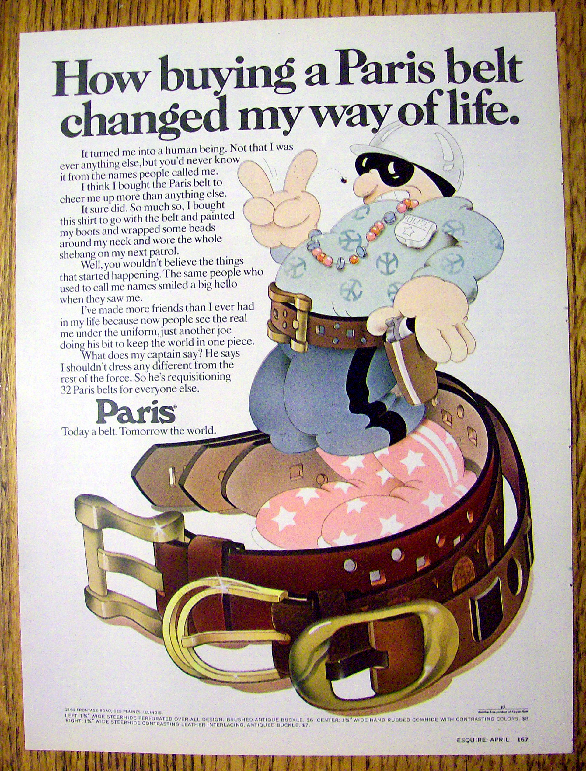 1972 Paris Belt with Police Man