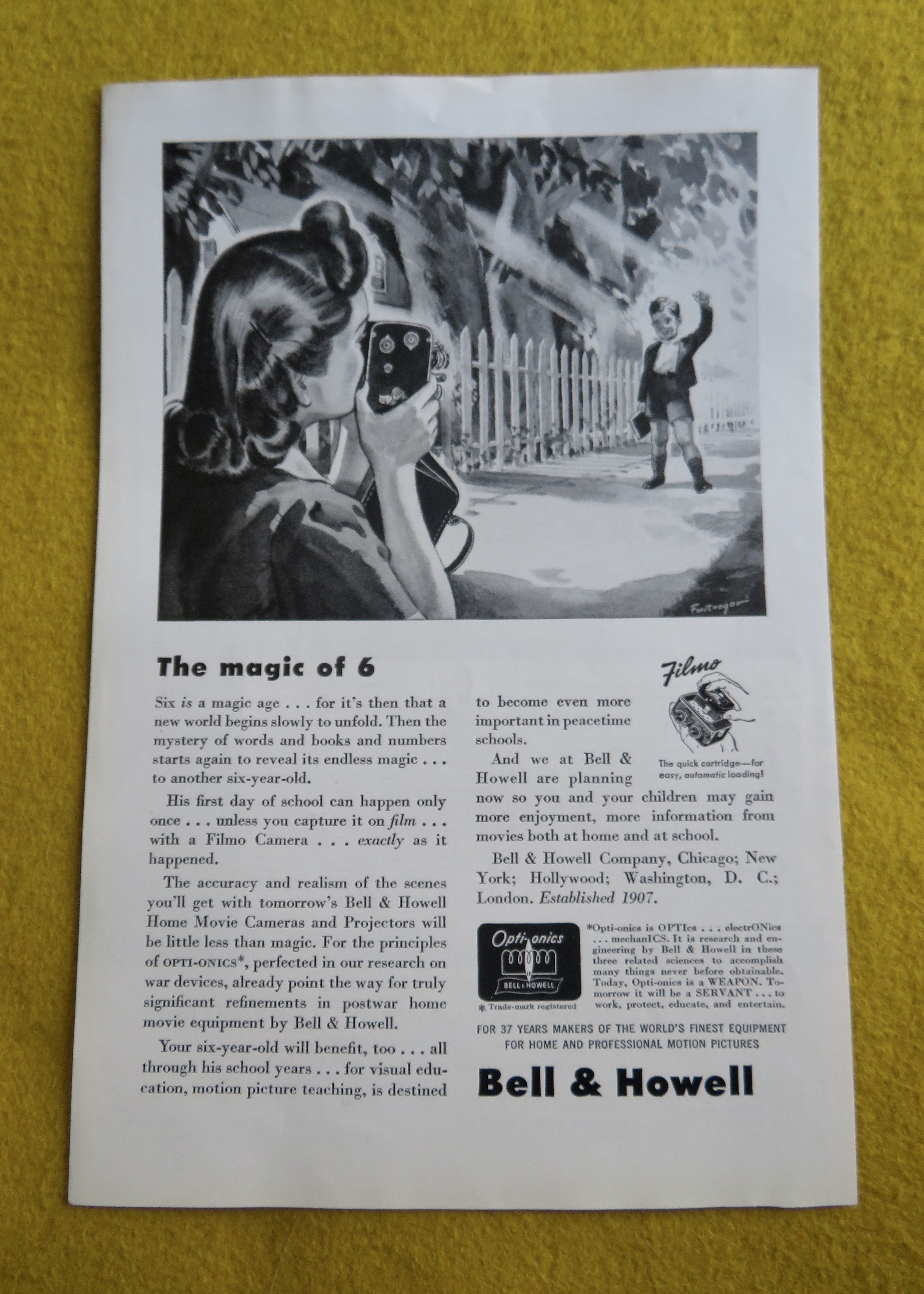 1944 Bell & Howell with Boy's First Day Of School