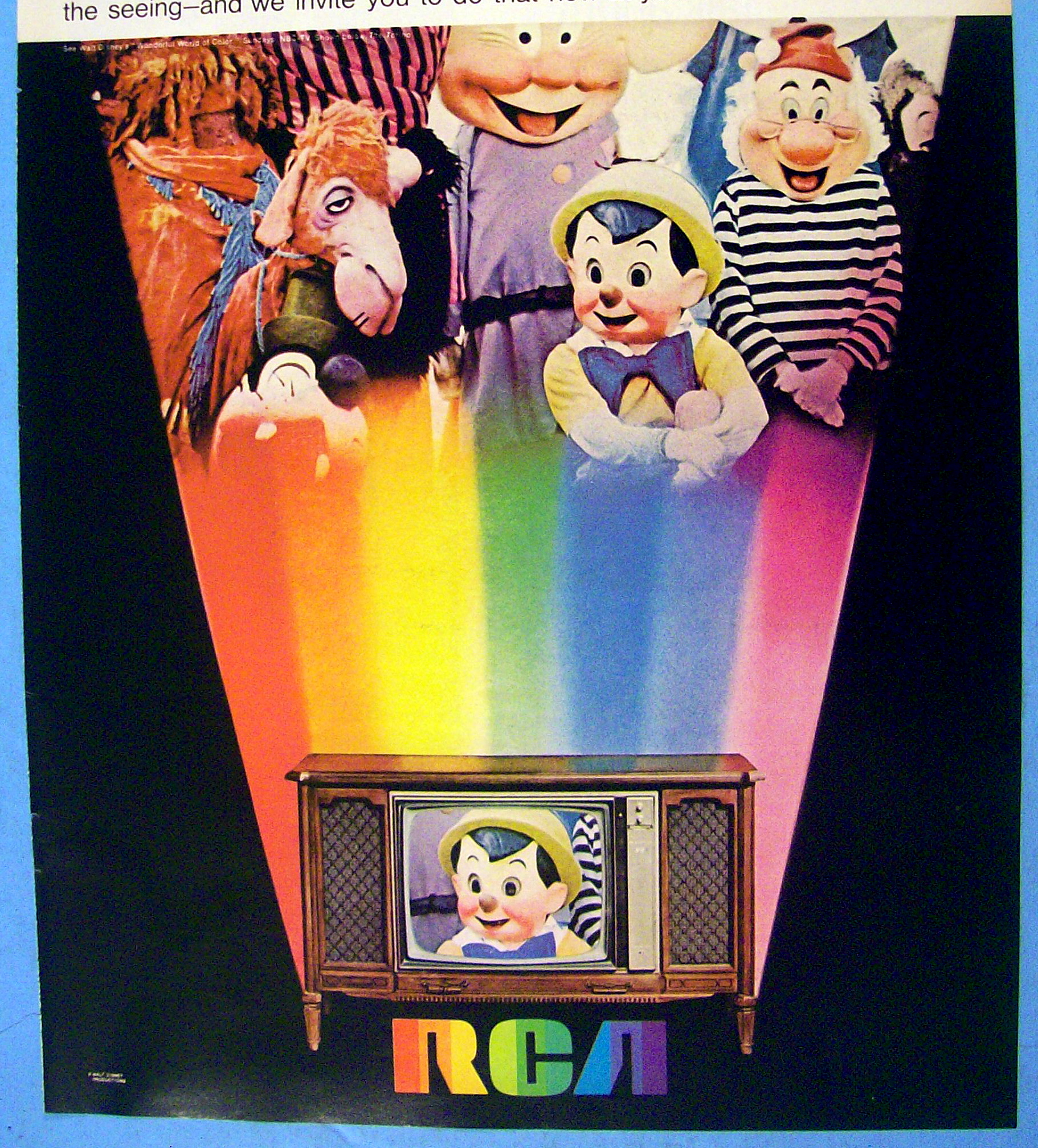 1968 Rca TV with Pinocchio, Dopey & More