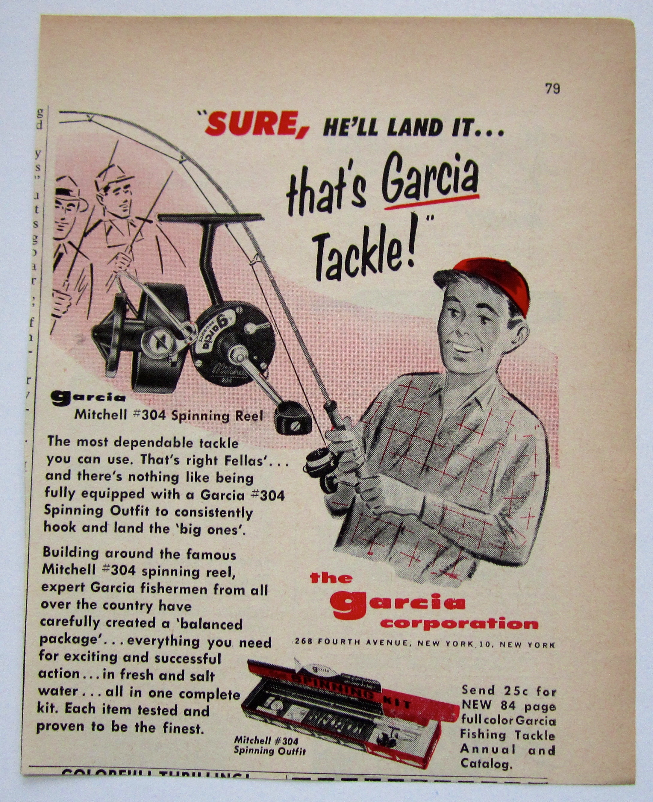 1959 Garcia Mitchell #304 Spinning Reel With Young Boy