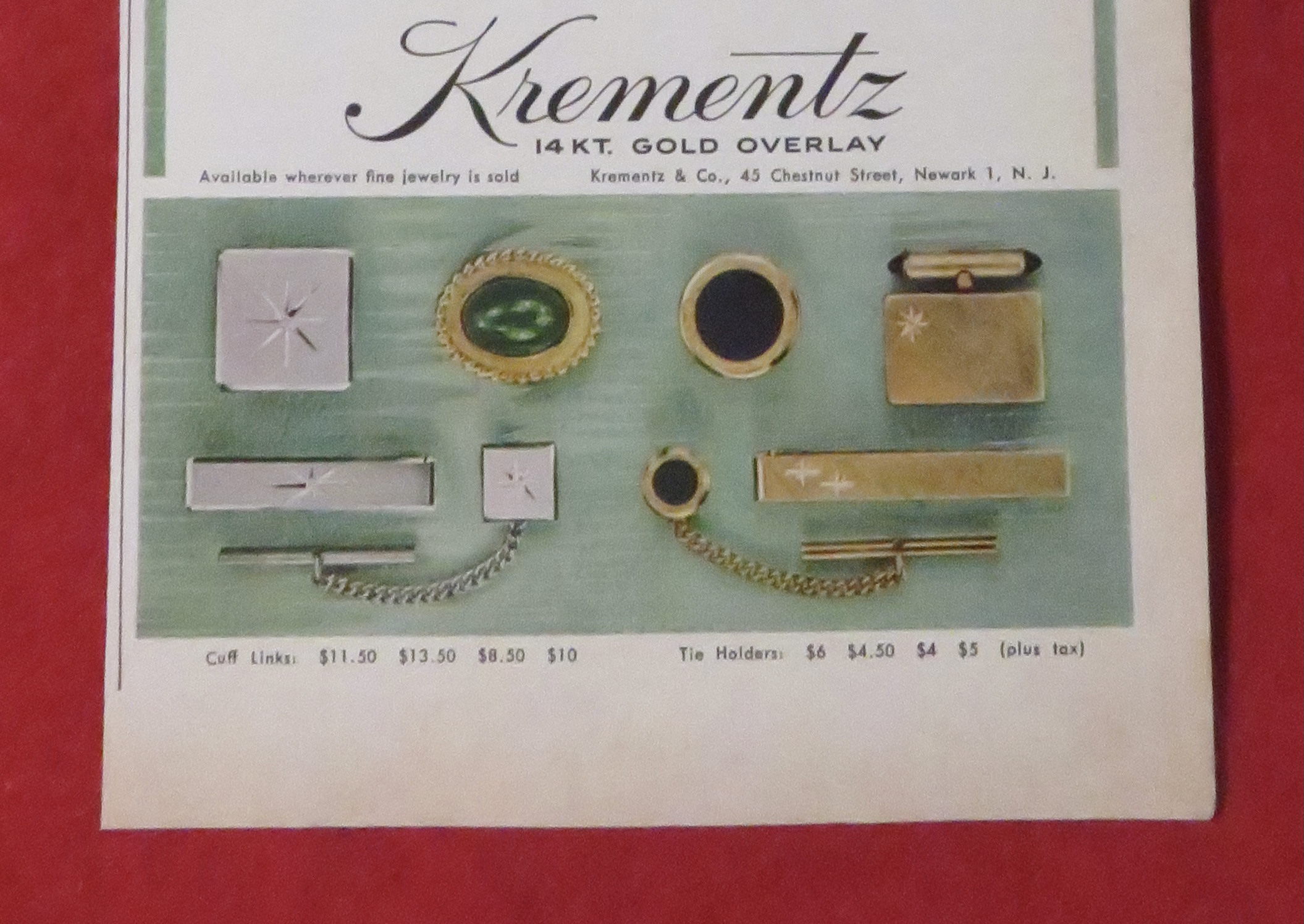 1962 Krementz Jewelry with The Treasured Gift