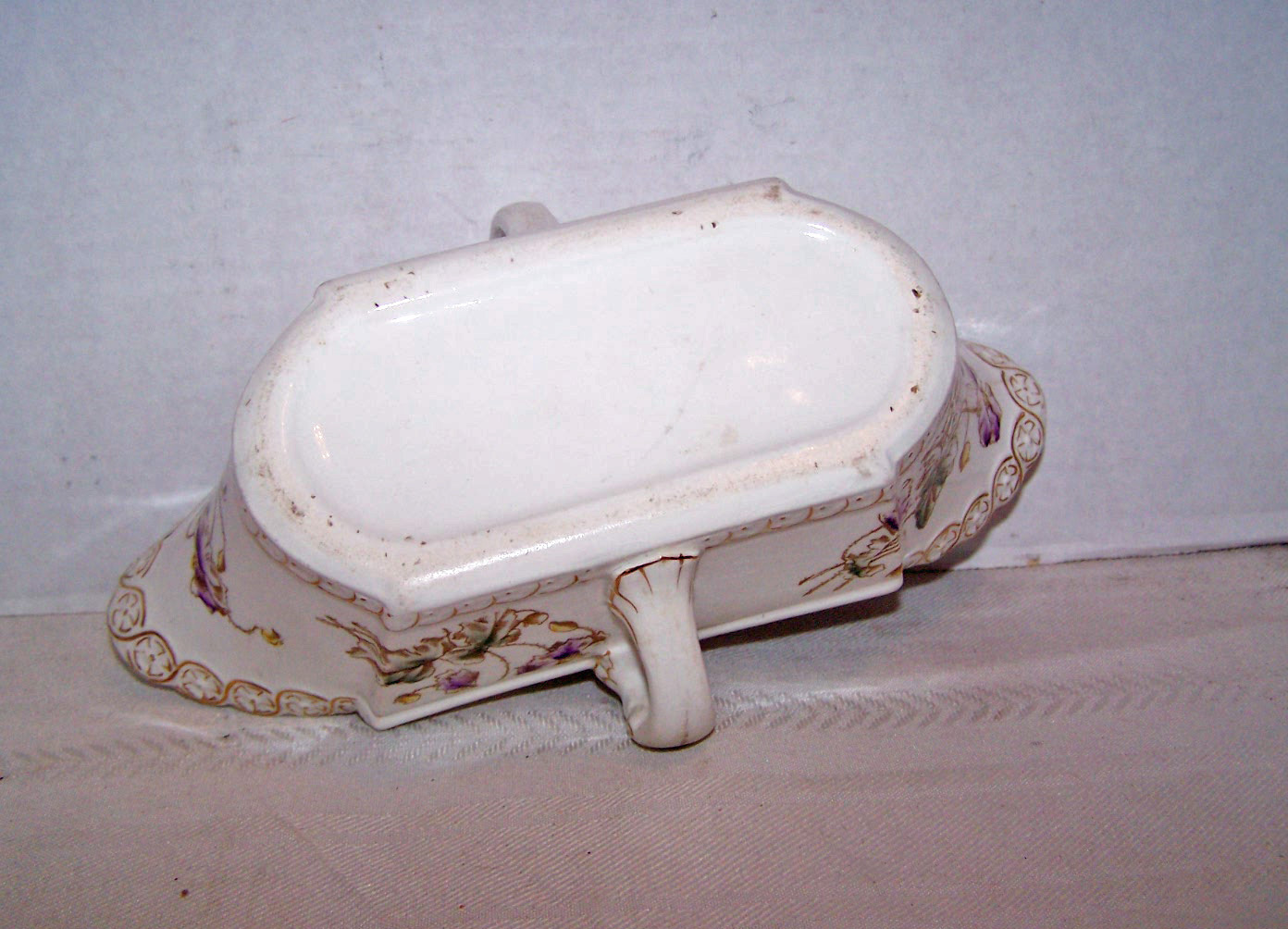 Gravy Boat, Two Handled, Floral Print