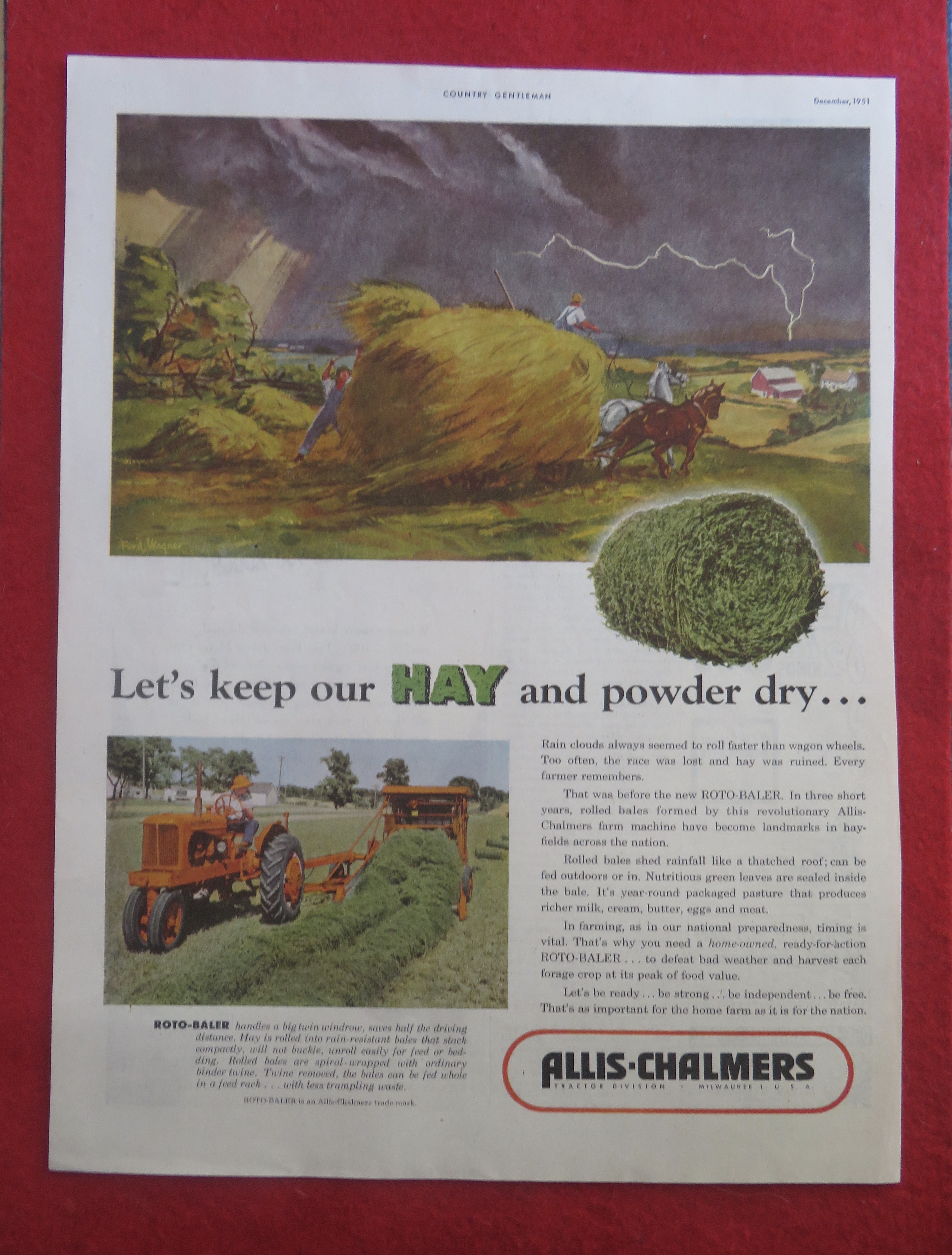 1951 Allis Chalmers Tractor with Collecting Hay