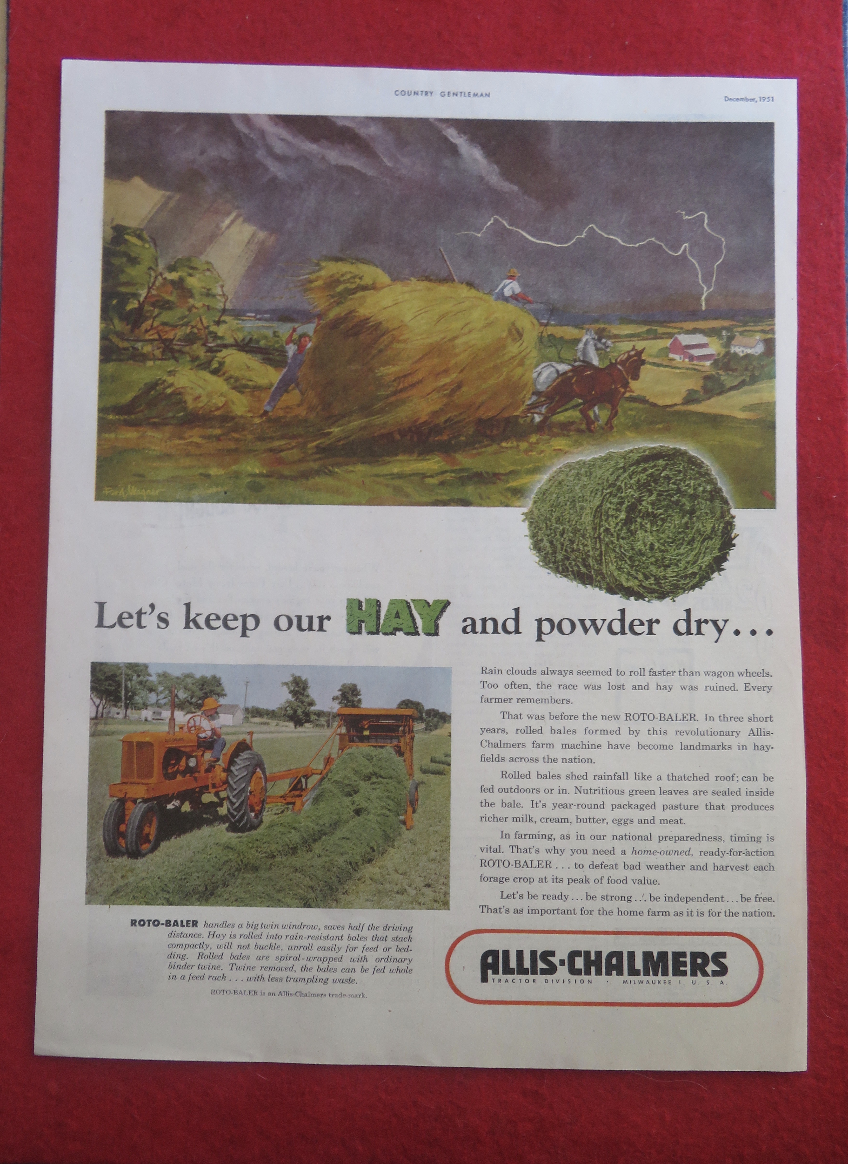 1951 Allis Chalmers Tractor with Collecting Hay
