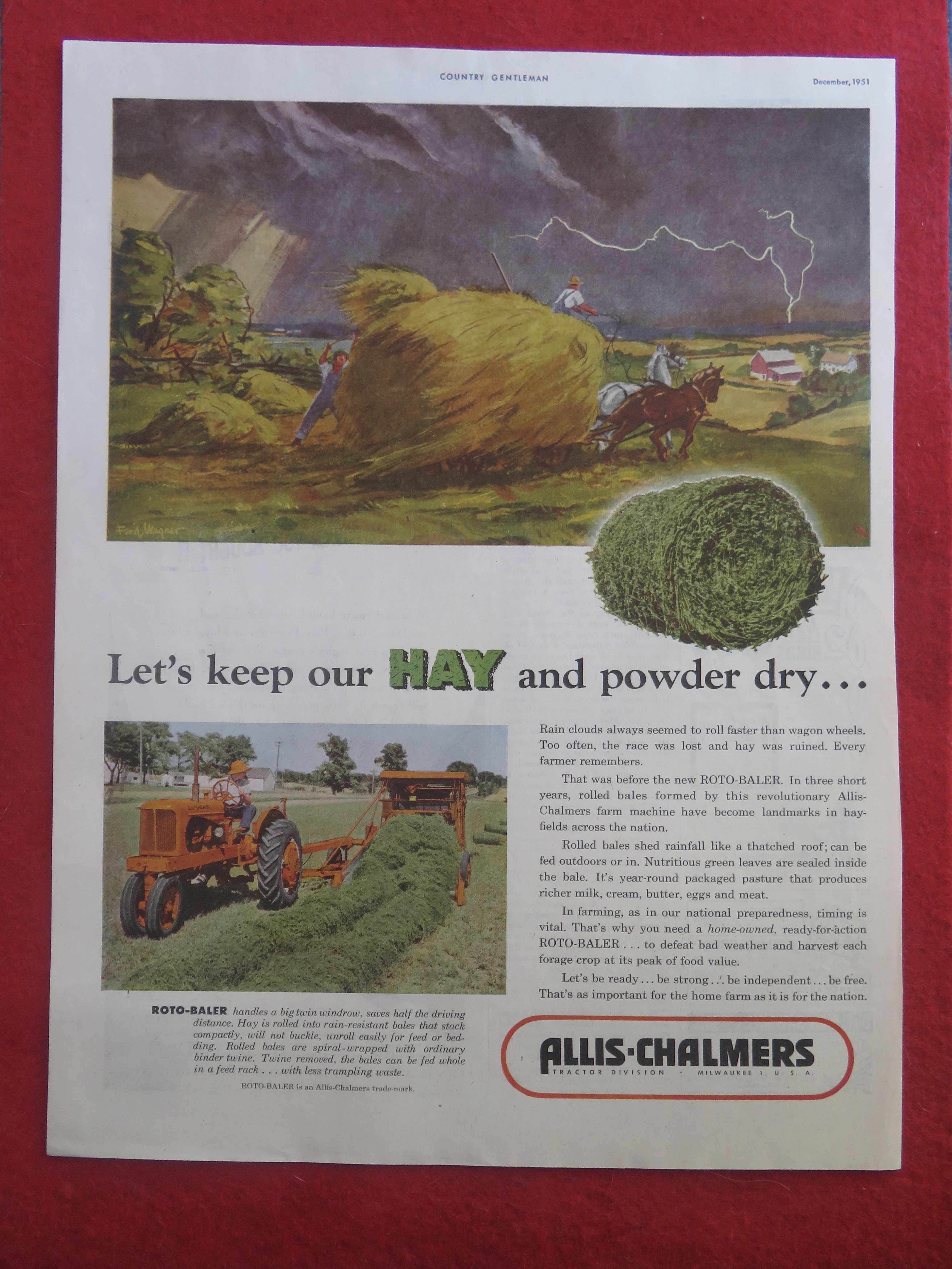 1951 Allis Chalmers Tractor with Collecting Hay