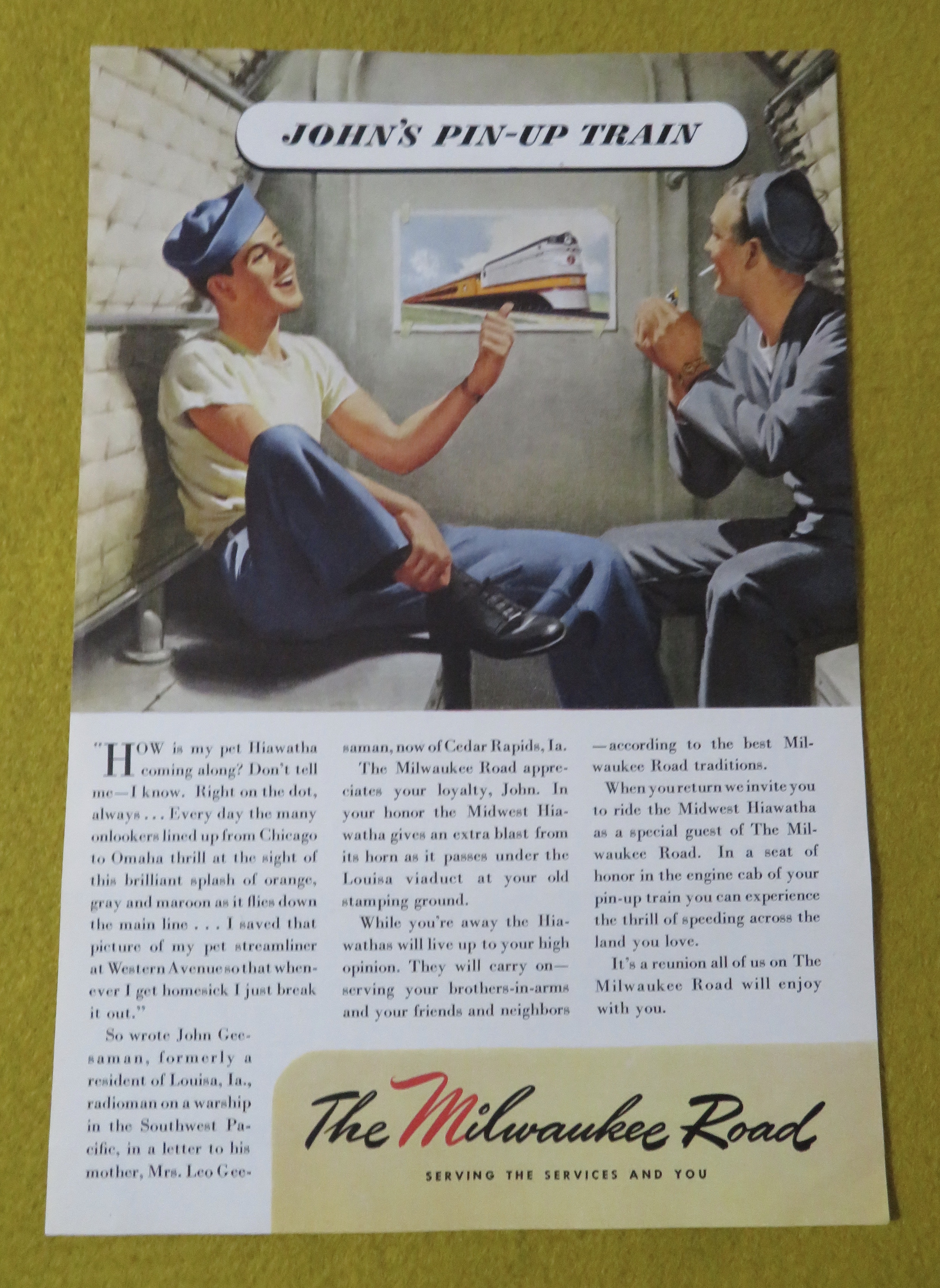 1945 The Milwaukee Road with John's Pin Up Train